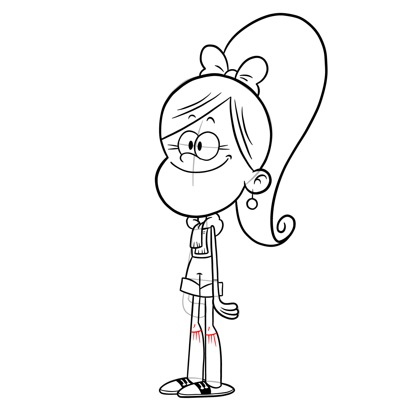 How to draw Belle (The Loud House) - step 29