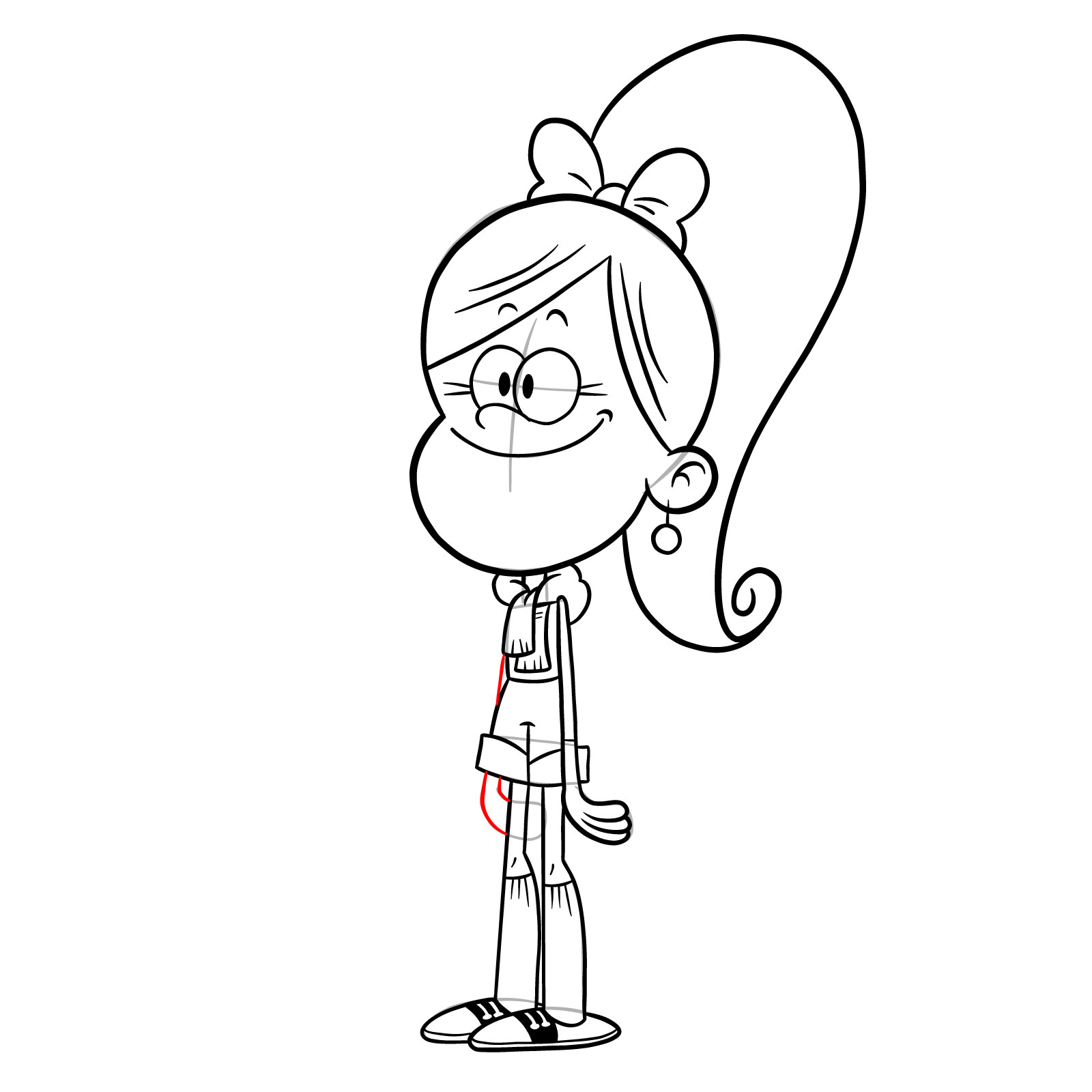 How to draw Belle (The Loud House) - step 30