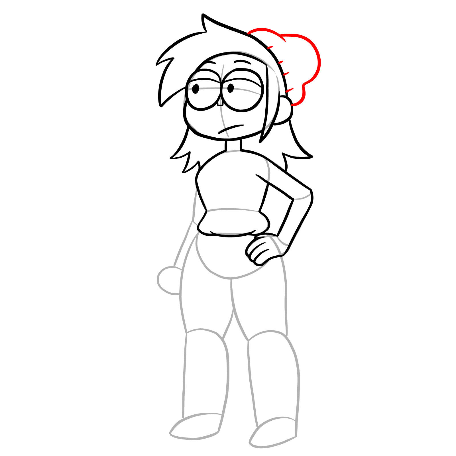 How to draw Actor Enid from OK K.O.! - step 15