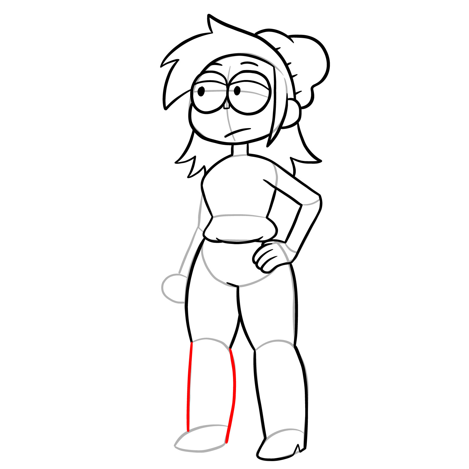 How to draw Actor Enid from OK K.O.! - step 20