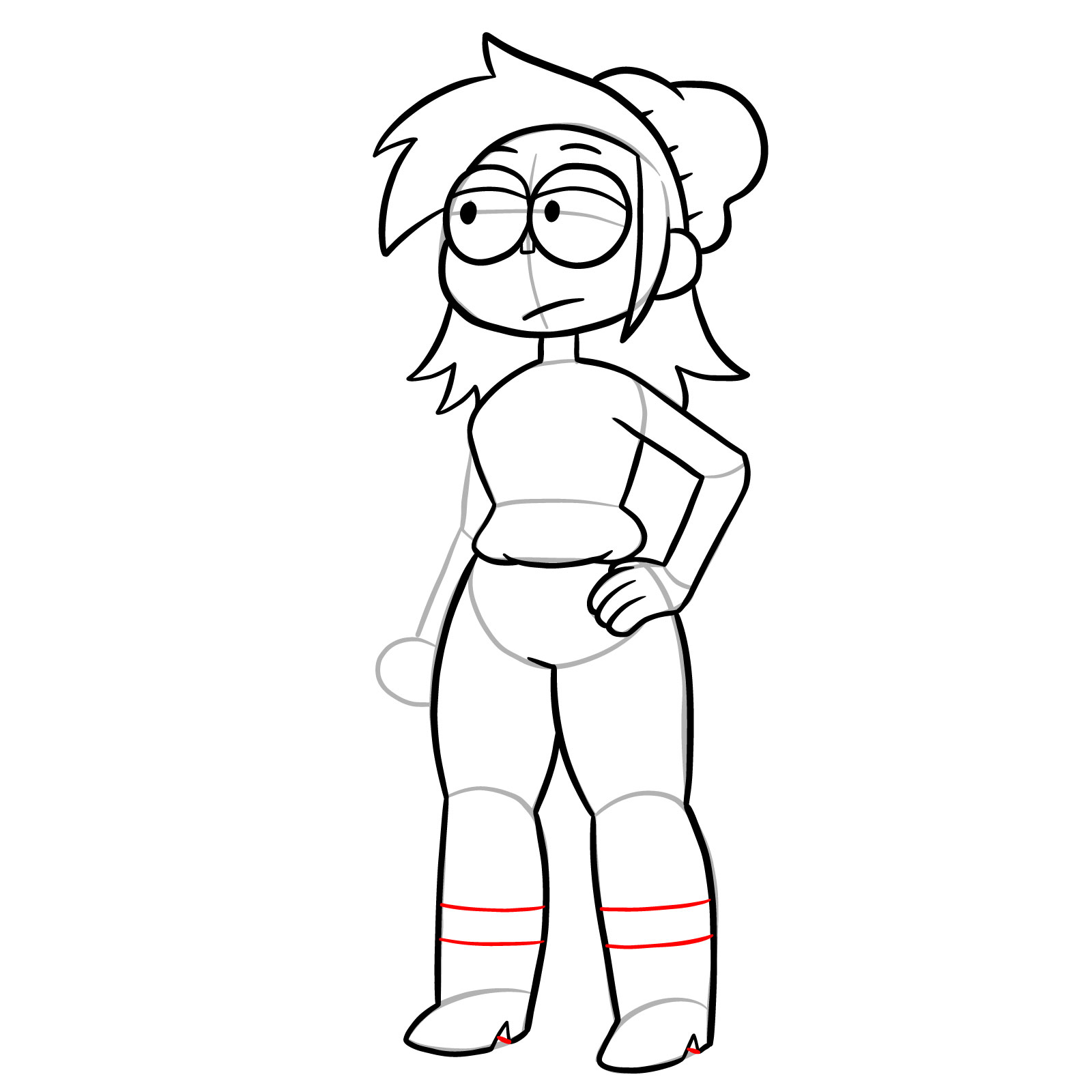 How to draw Actor Enid from OK K.O.! - step 22