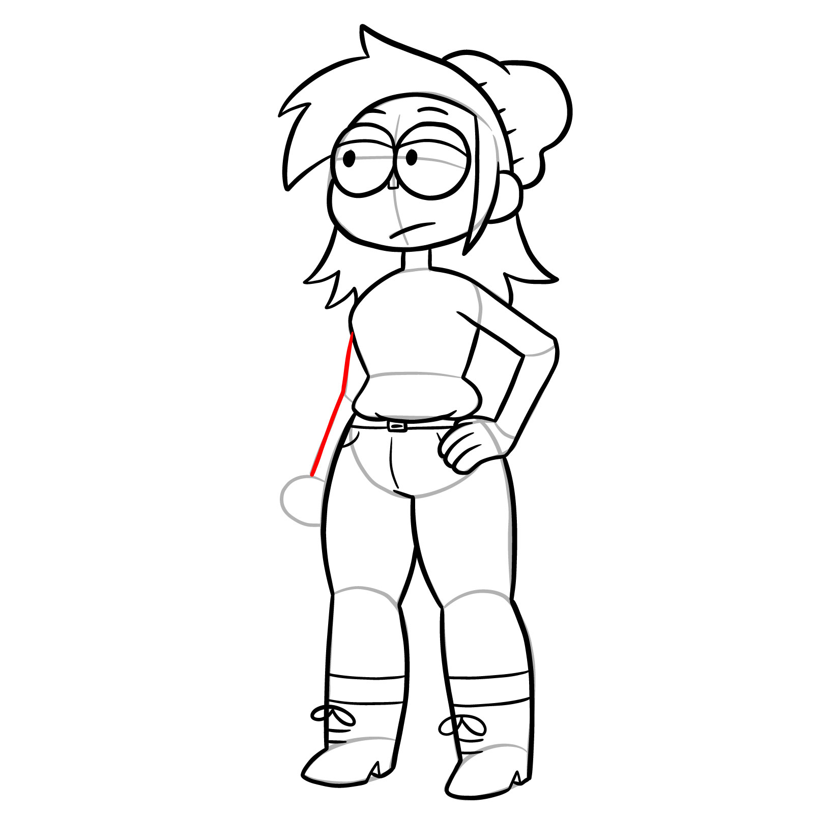 How to draw Actor Enid from OK K.O.! - step 24