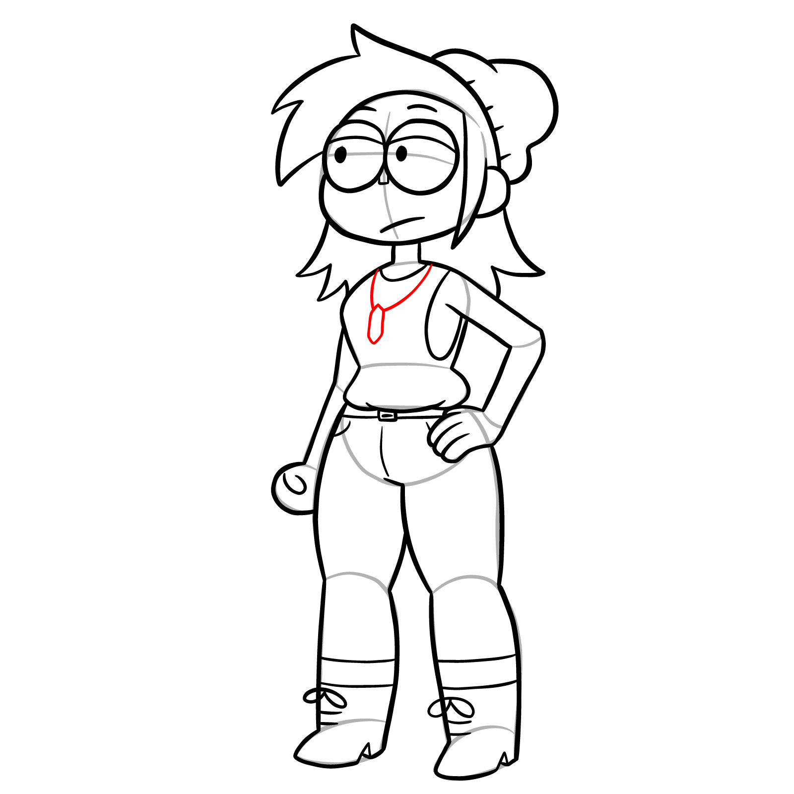 How to draw Actor Enid from OK K.O.! - step 27