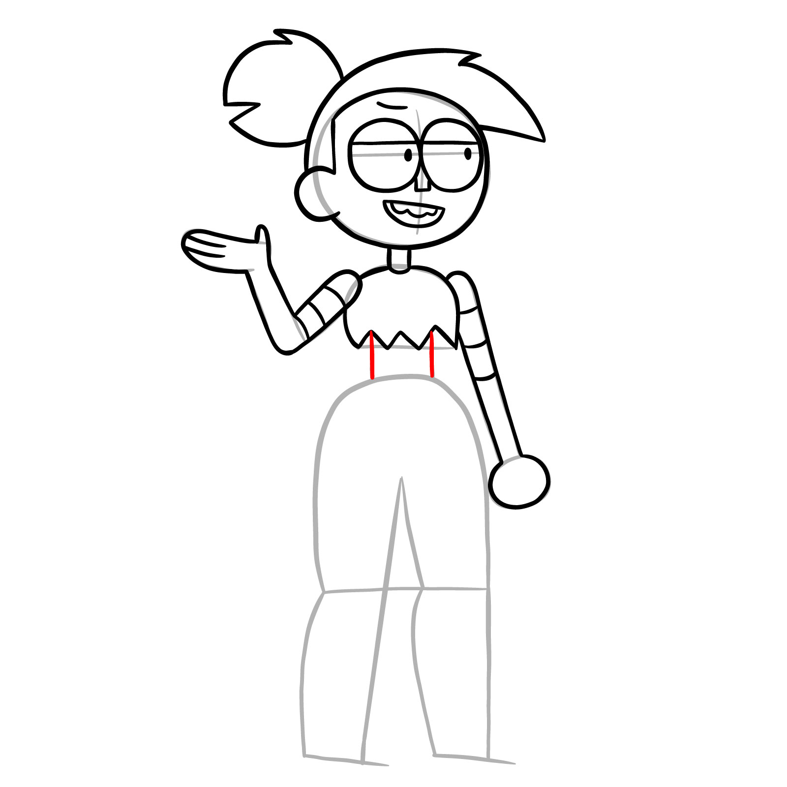 How to draw Enid Mettle from OK K.O.! - step 19
