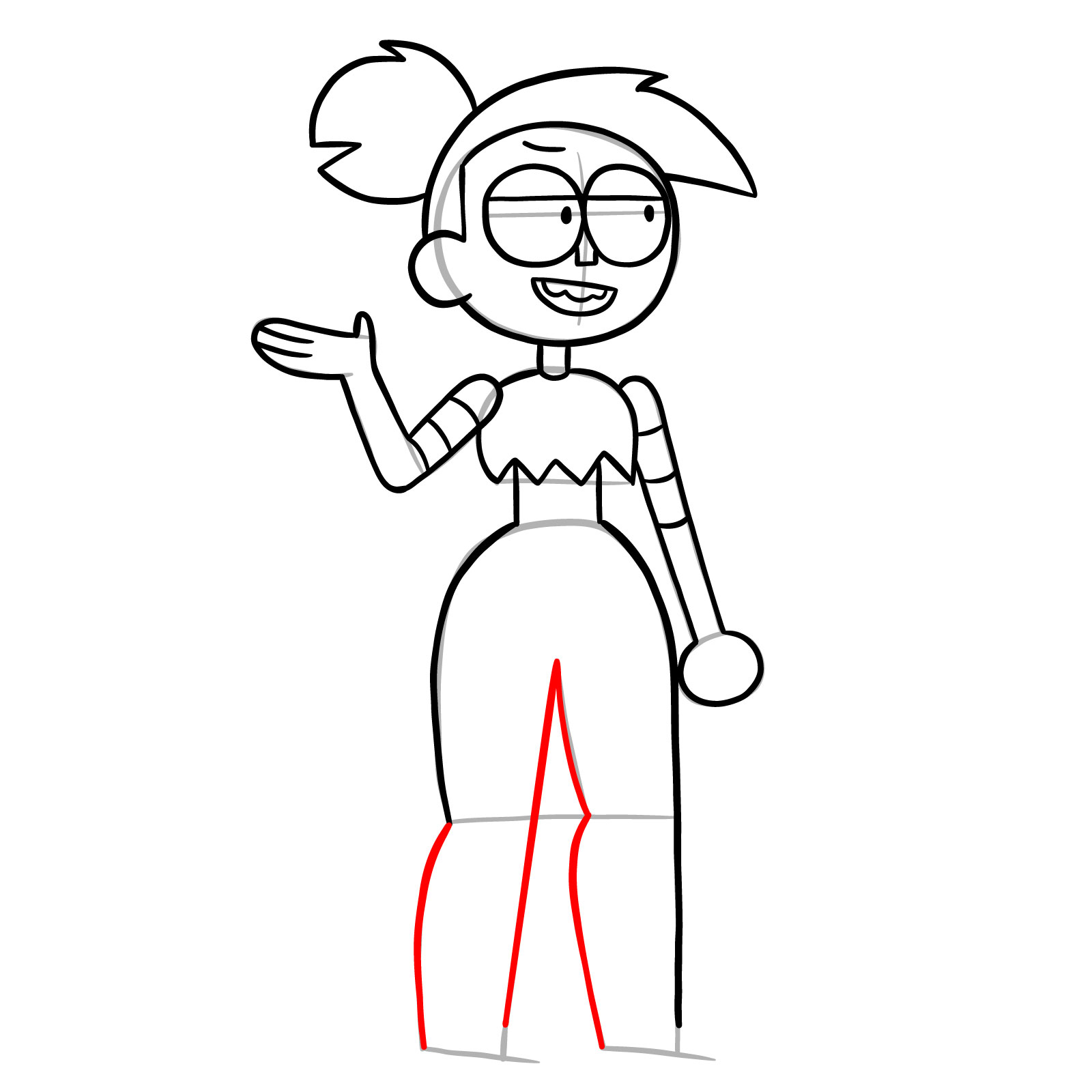 How to draw Enid Mettle from OK K.O.! - step 21