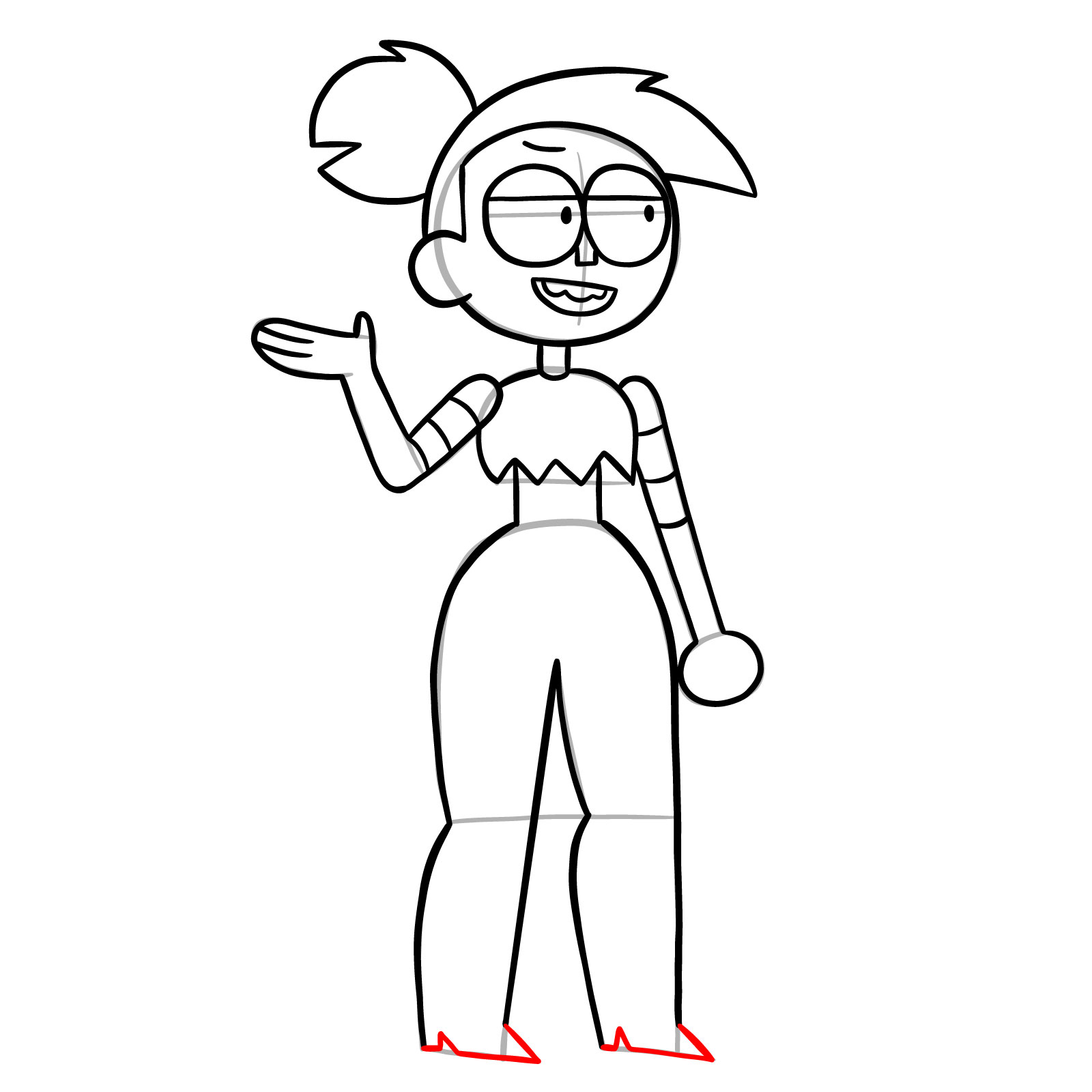 How to draw Enid Mettle from OK K.O.! - step 22