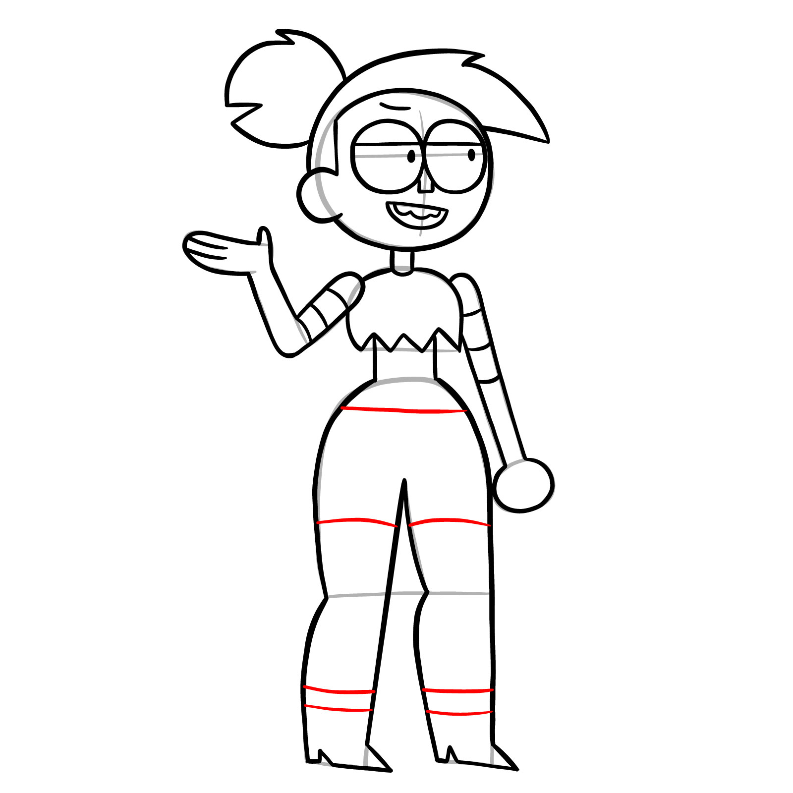 How to draw Enid Mettle from OK K.O.! - step 23