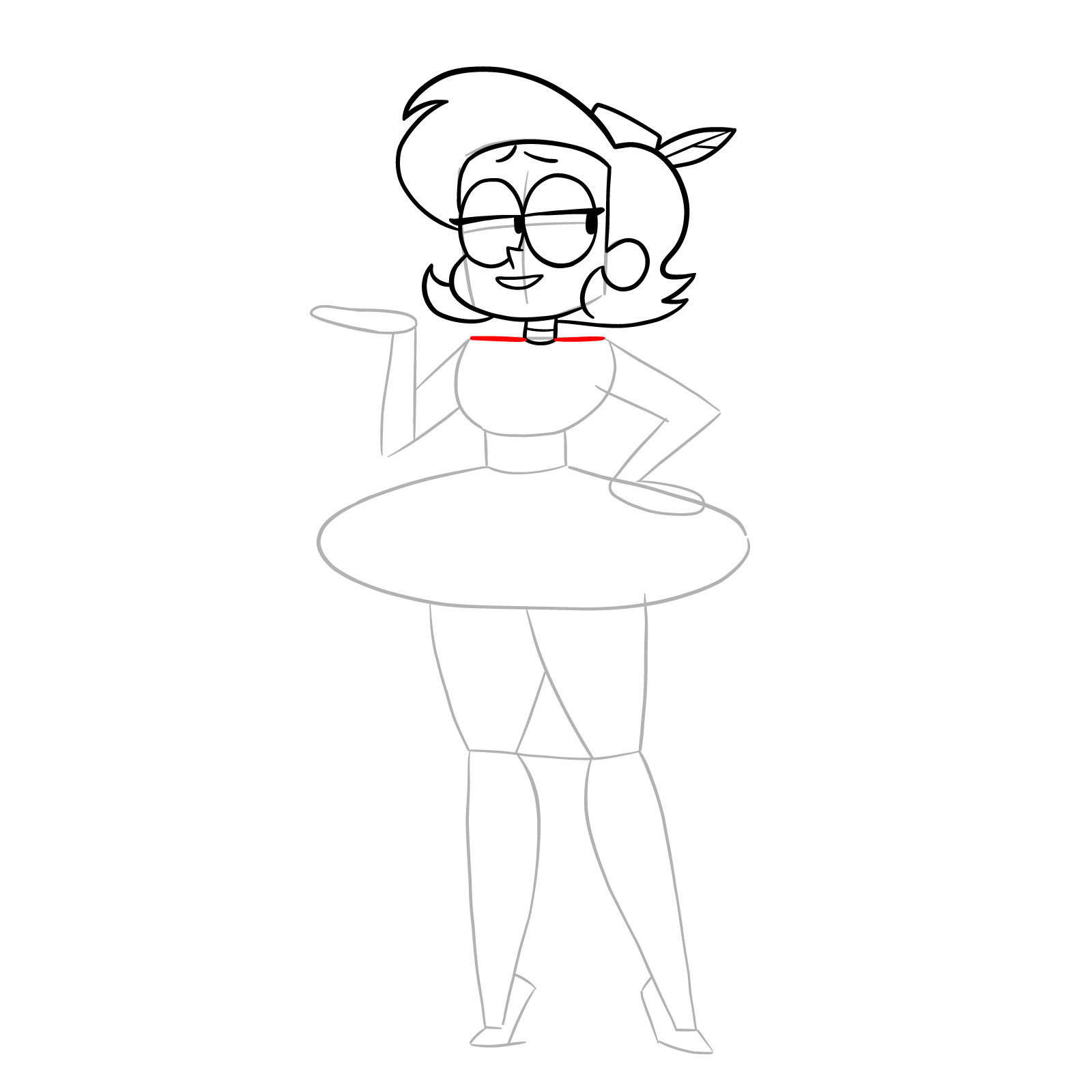 How to draw Elodie from OK K.O.! - step 15