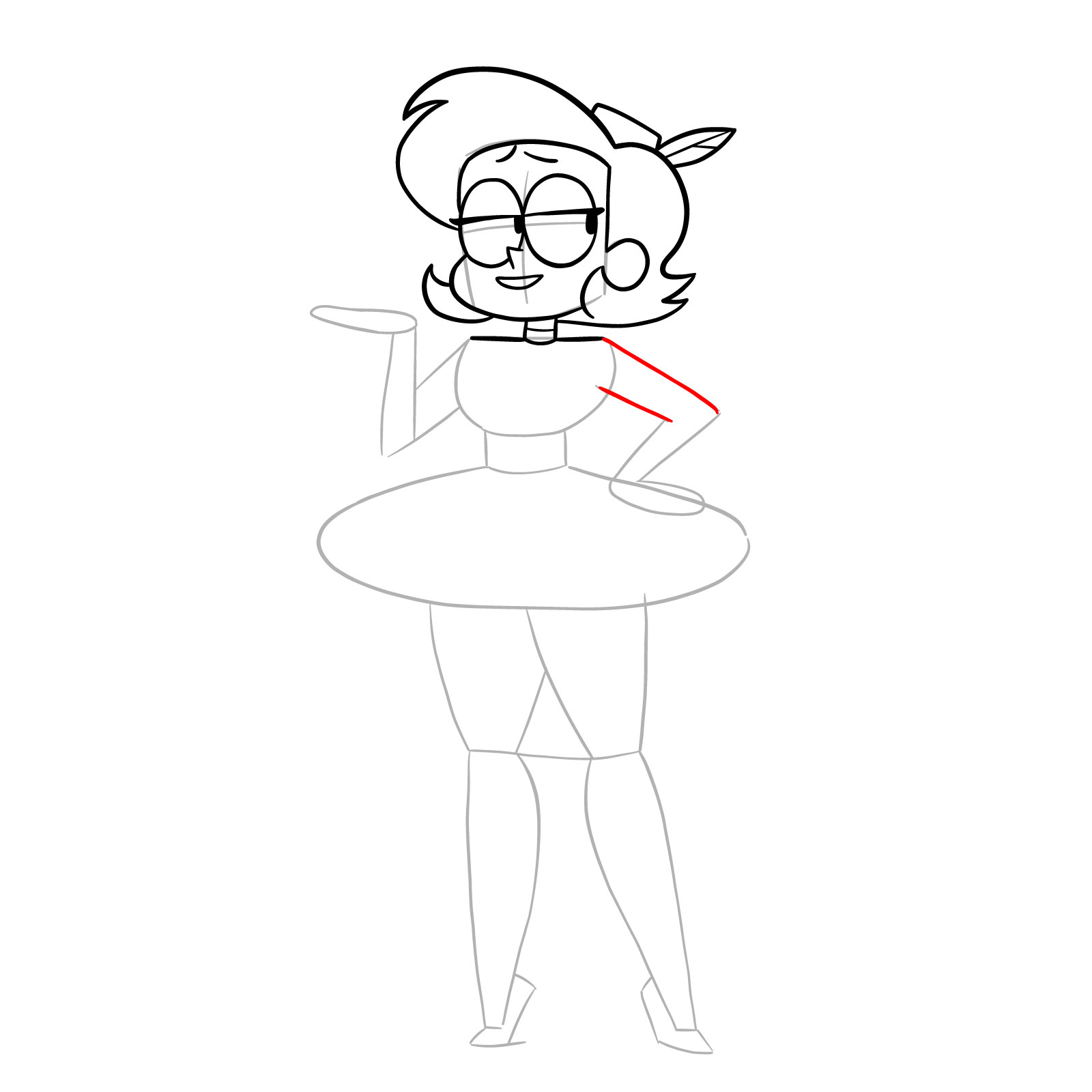 How to draw Elodie from OK K.O.! - step 16