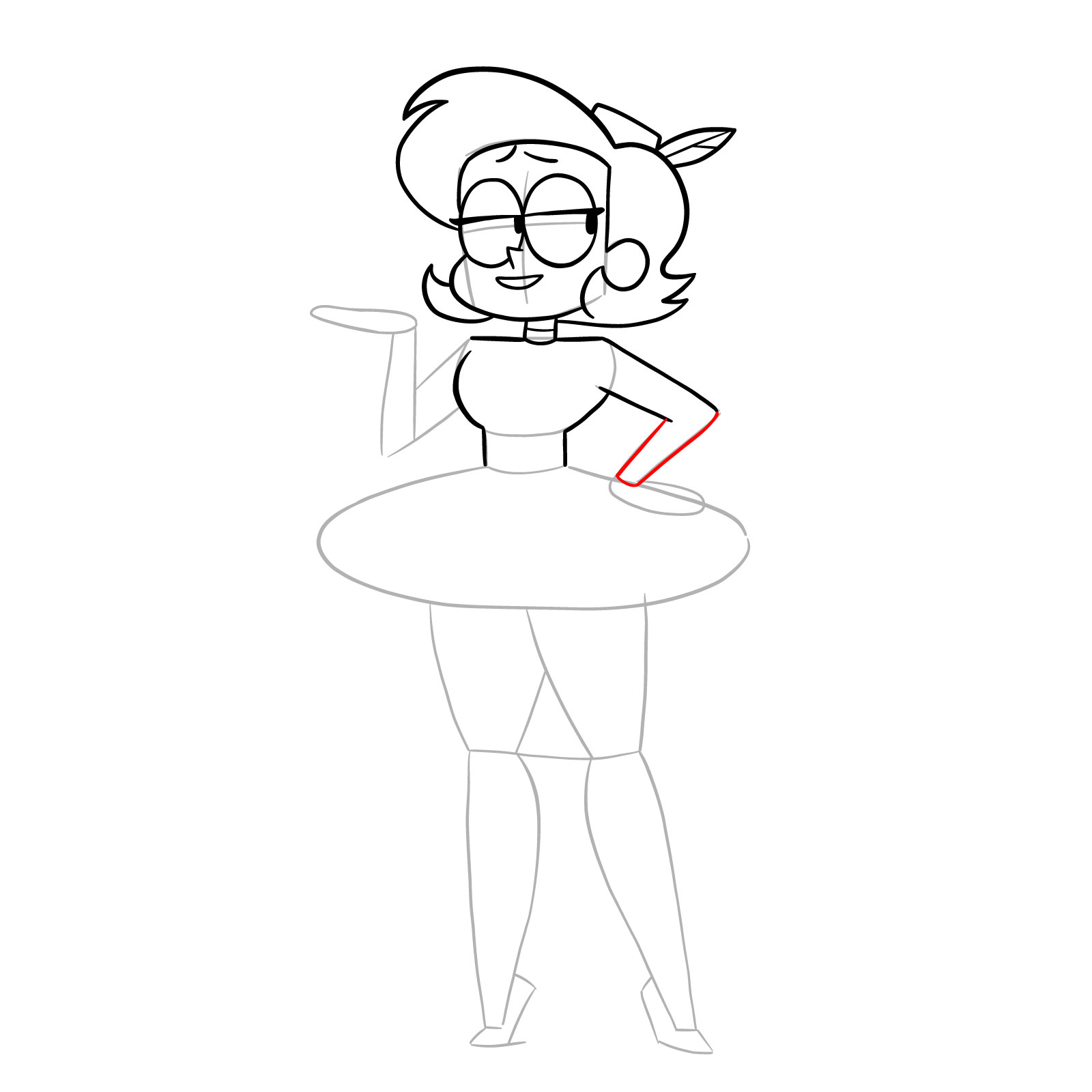 How to draw Elodie from OK K.O.! - step 18