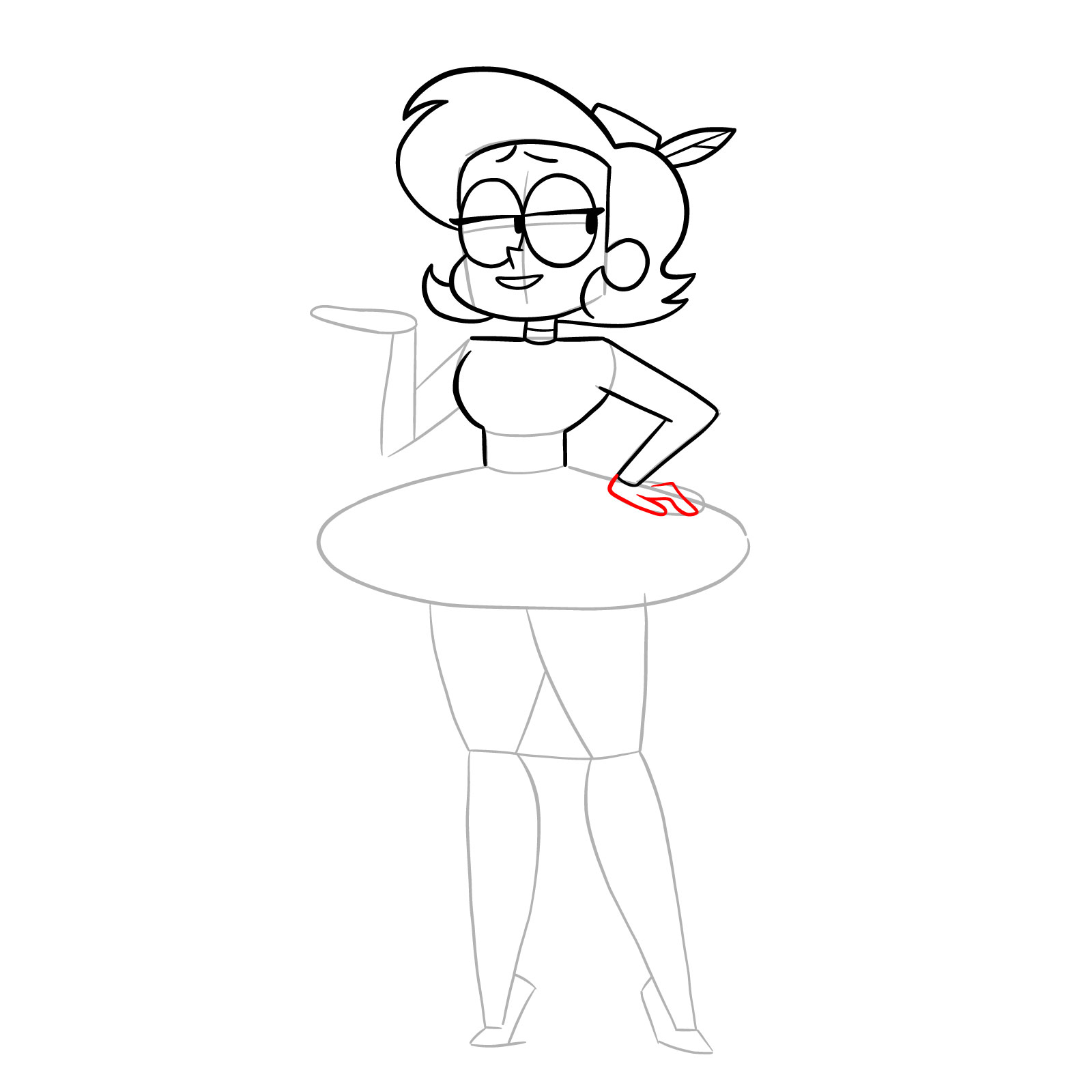 How to draw Elodie from OK K.O.! - step 19