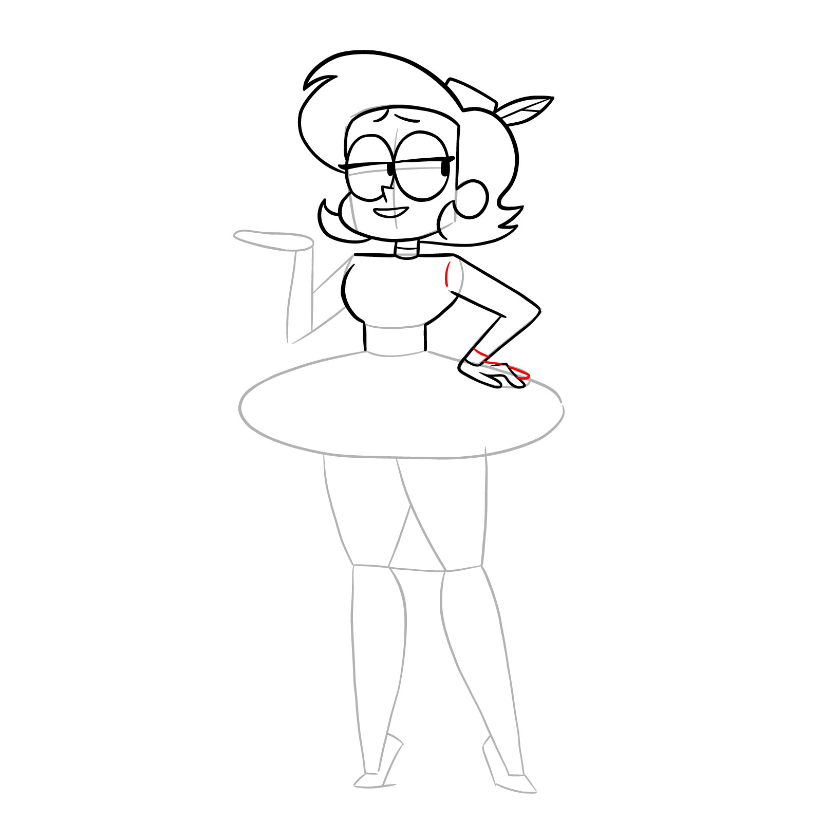 How to draw Elodie from OK K.O.! - step 20