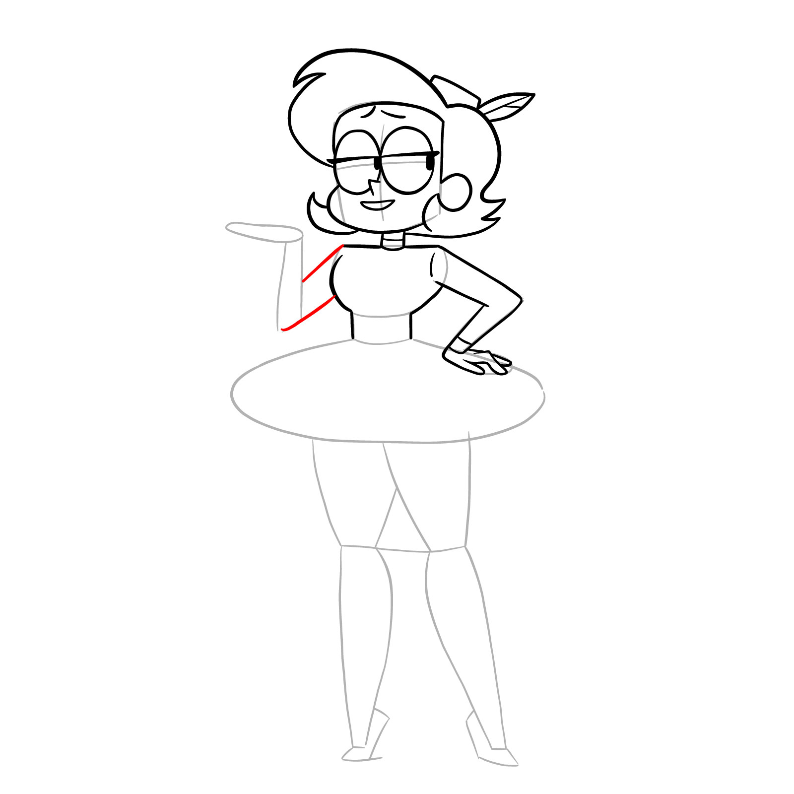 How to draw Elodie from OK K.O.! - step 21