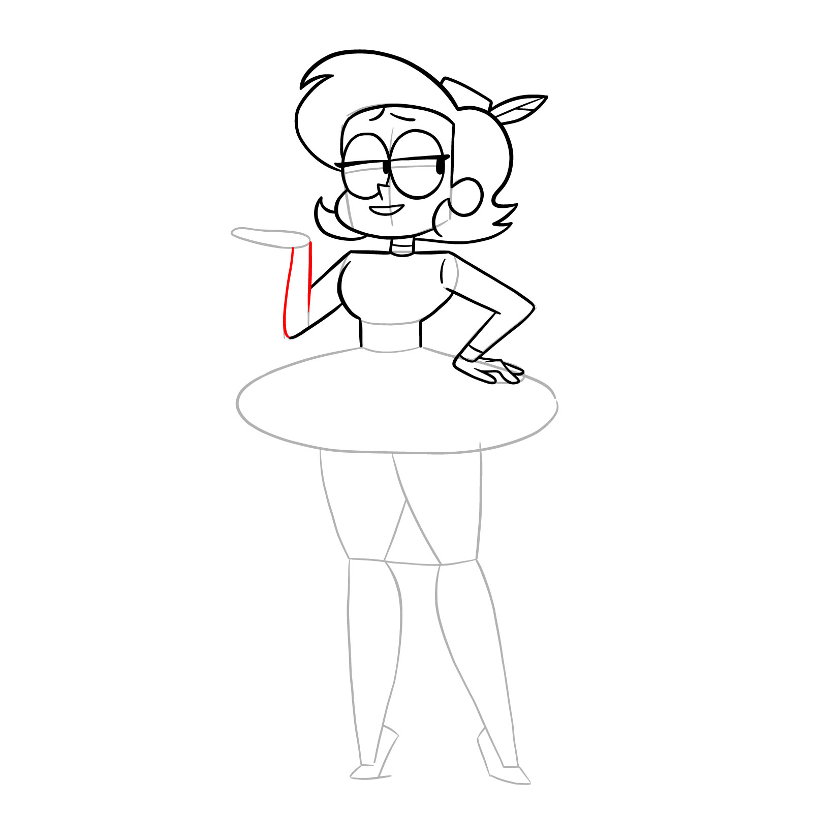 How to draw Elodie from OK K.O.! - step 22