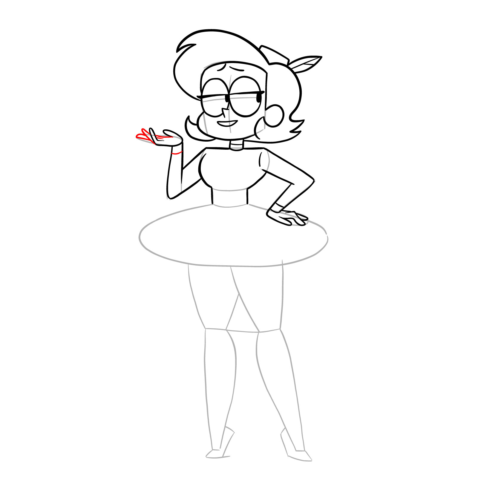How to draw Elodie from OK K.O.! - step 24