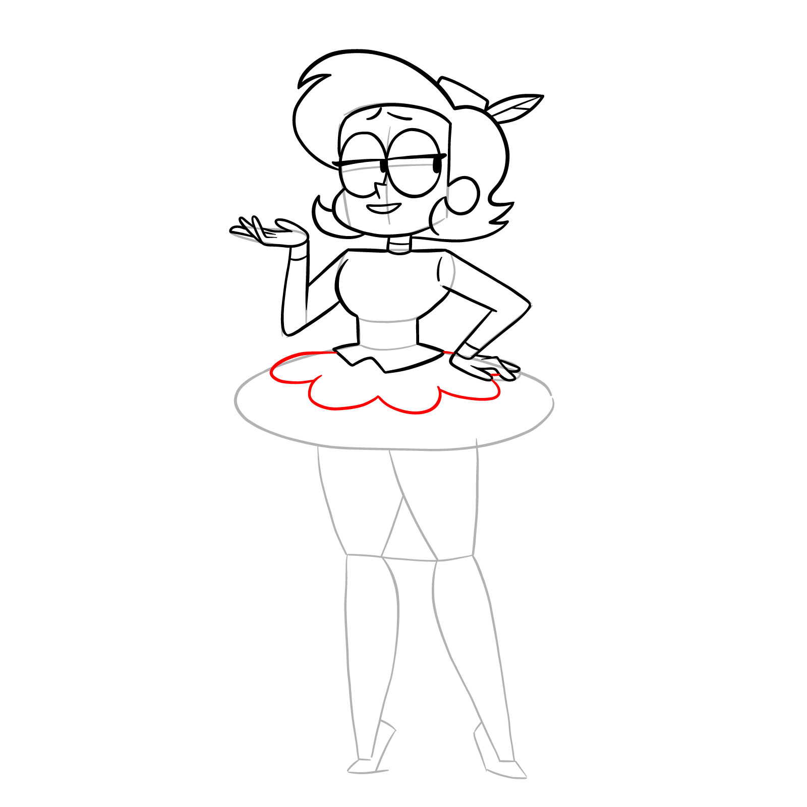 How to draw Elodie from OK K.O.! - step 26