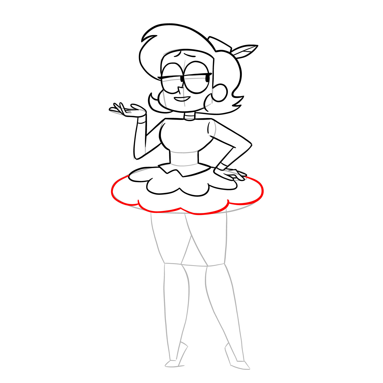 How to draw Elodie from OK K.O.! - step 27