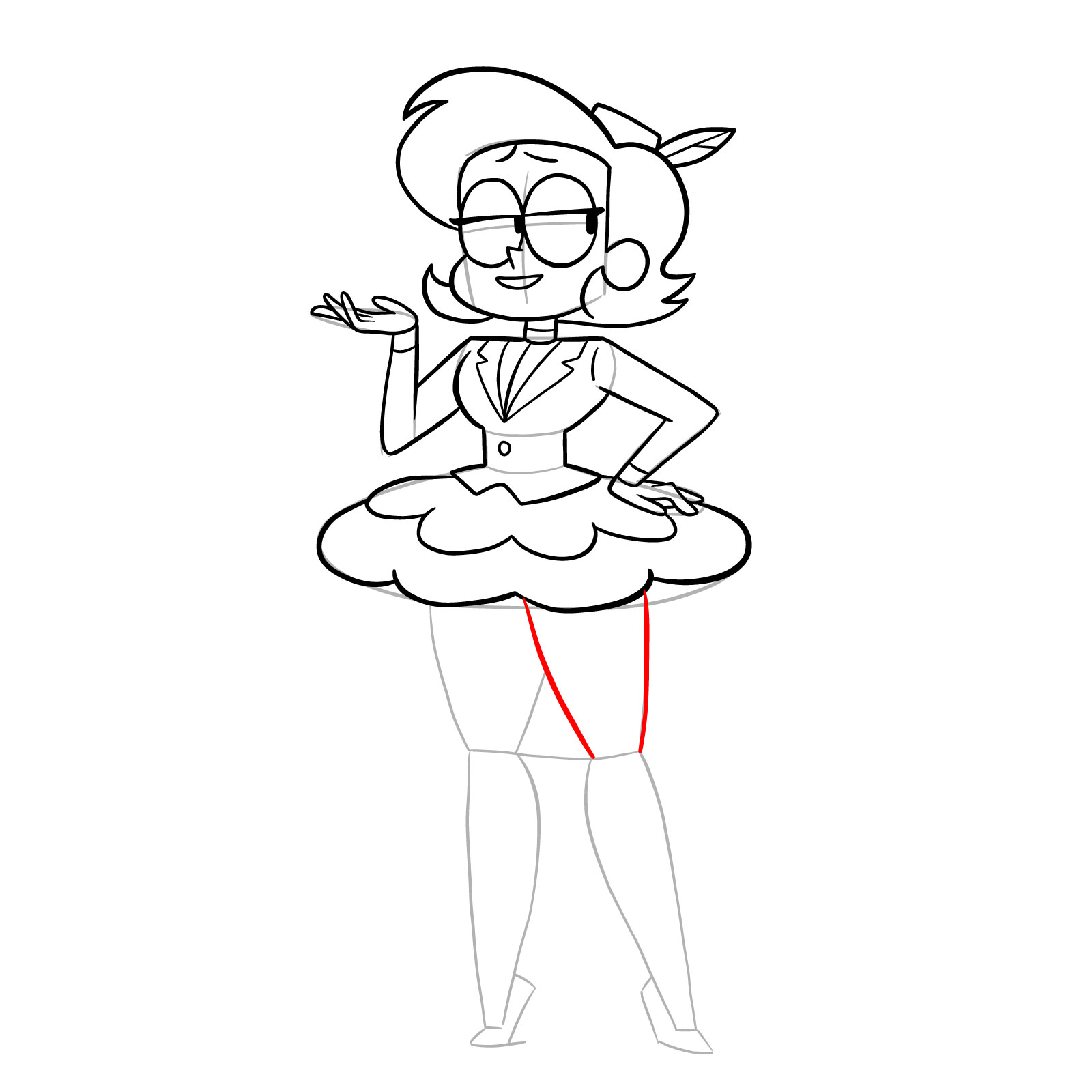 How to draw Elodie from OK K.O.! - step 30