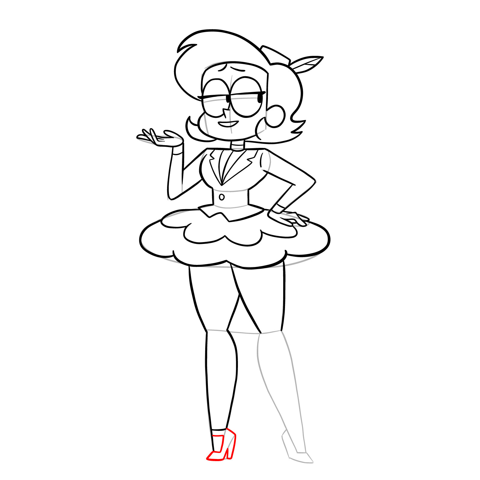 How to draw Elodie from OK K.O.! - step 33