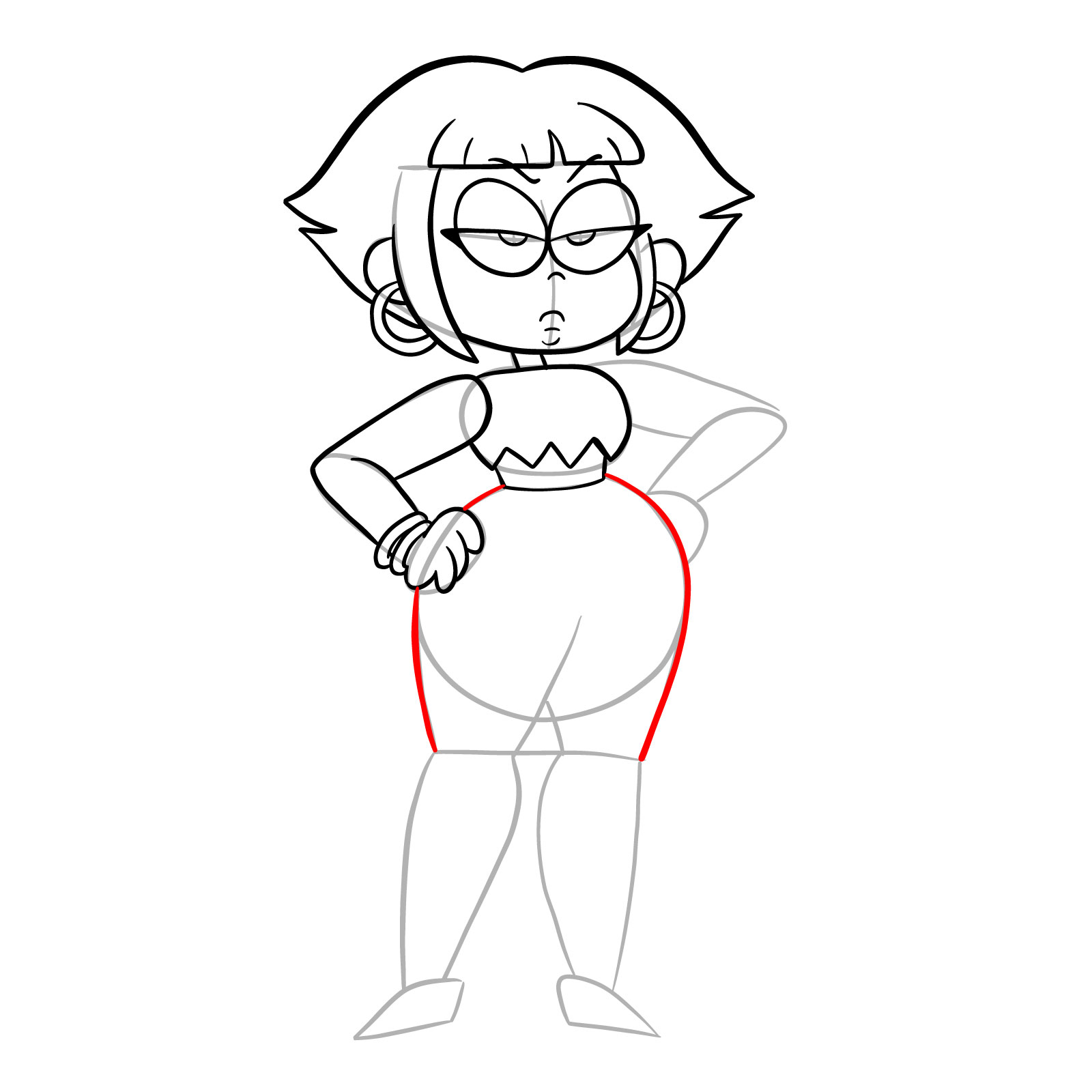 How to draw Human Shannon from OK K.O.! - step 21