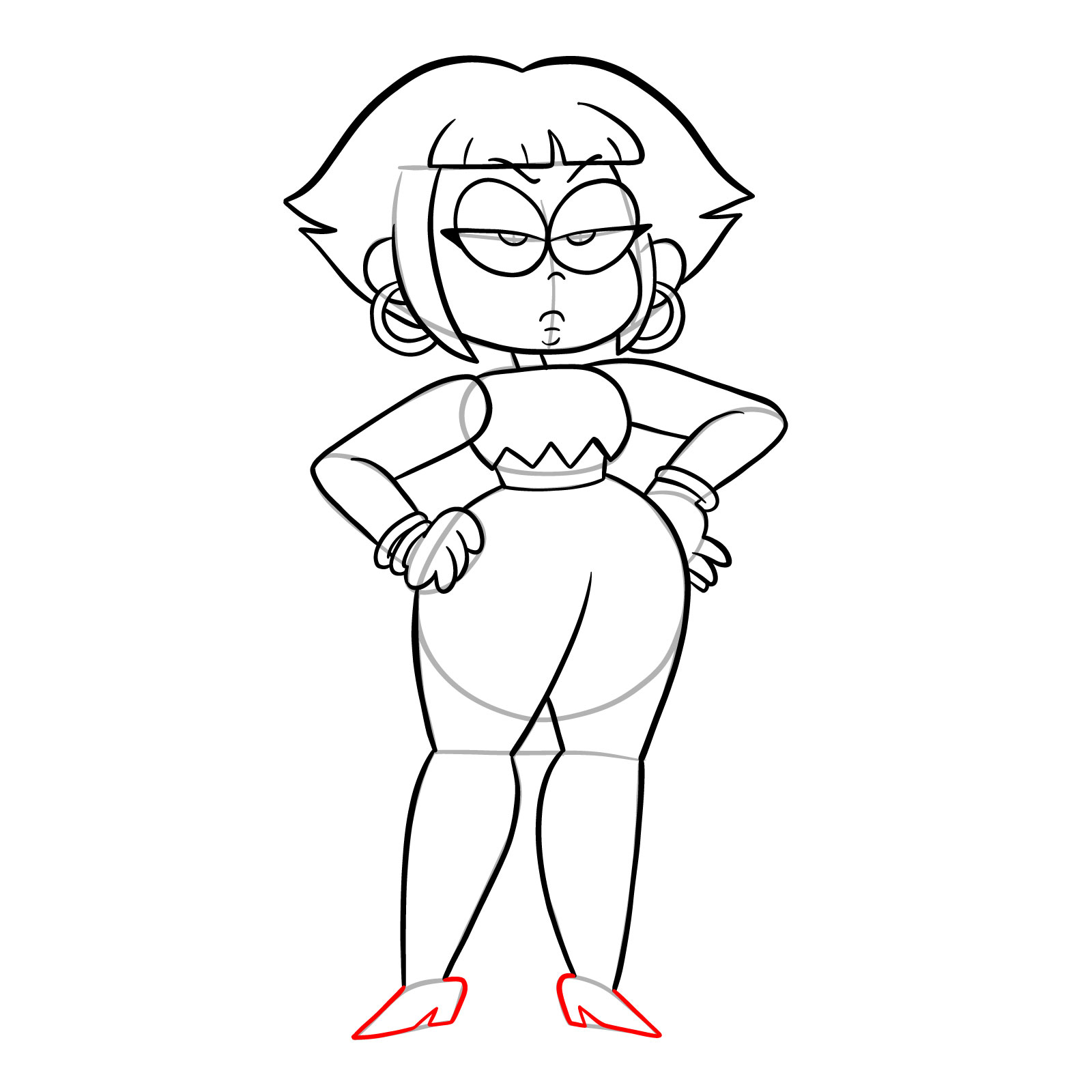 How to draw Human Shannon from OK K.O.! - step 27