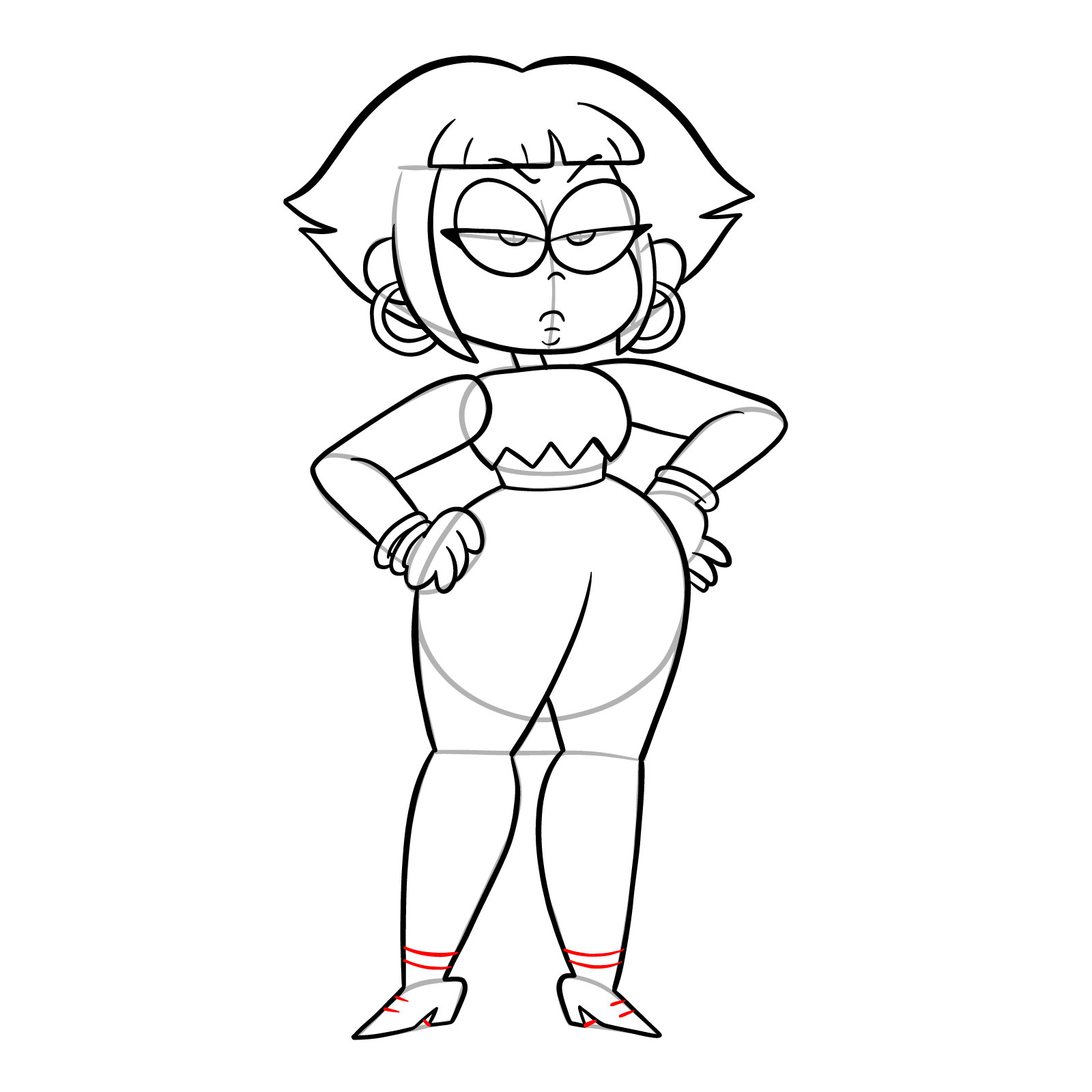 How to draw Human Shannon from OK K.O.! - step 28