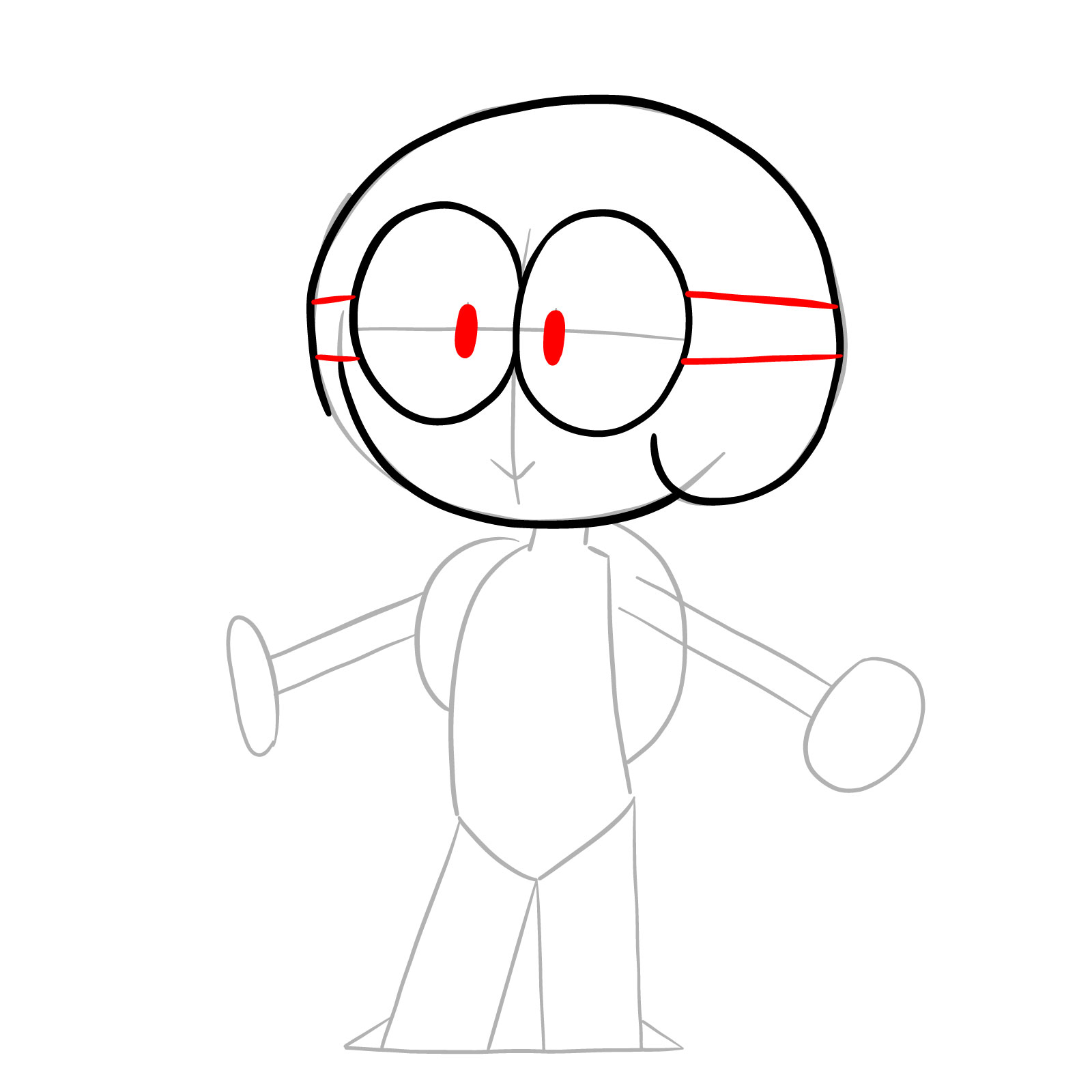 How to draw Dendy from OK K.O.! - step 07
