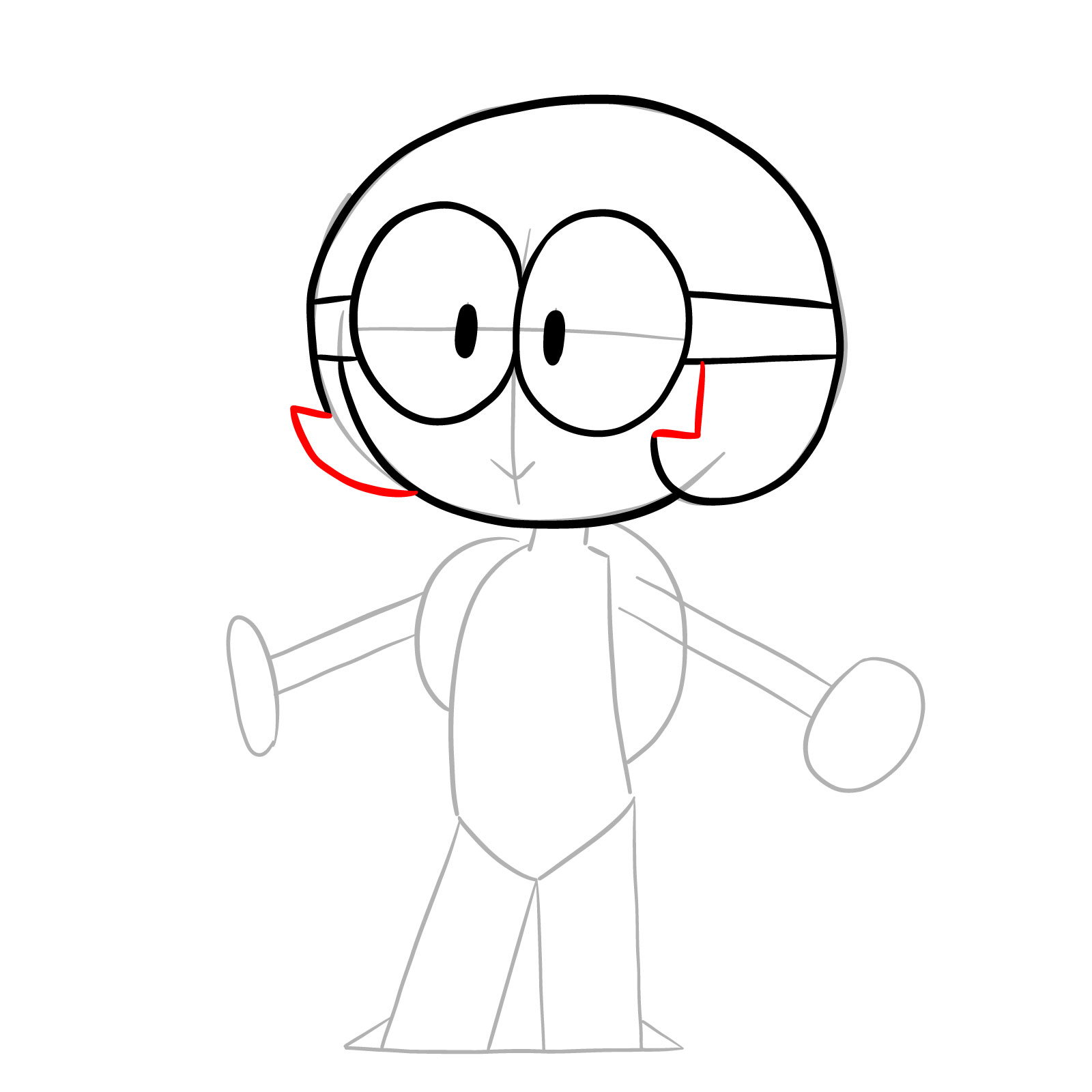 How to draw Dendy from OK K.O.! - step 08