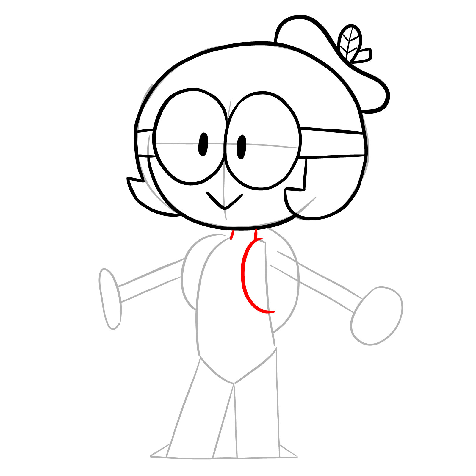 How to draw Dendy from OK K.O.! - step 11