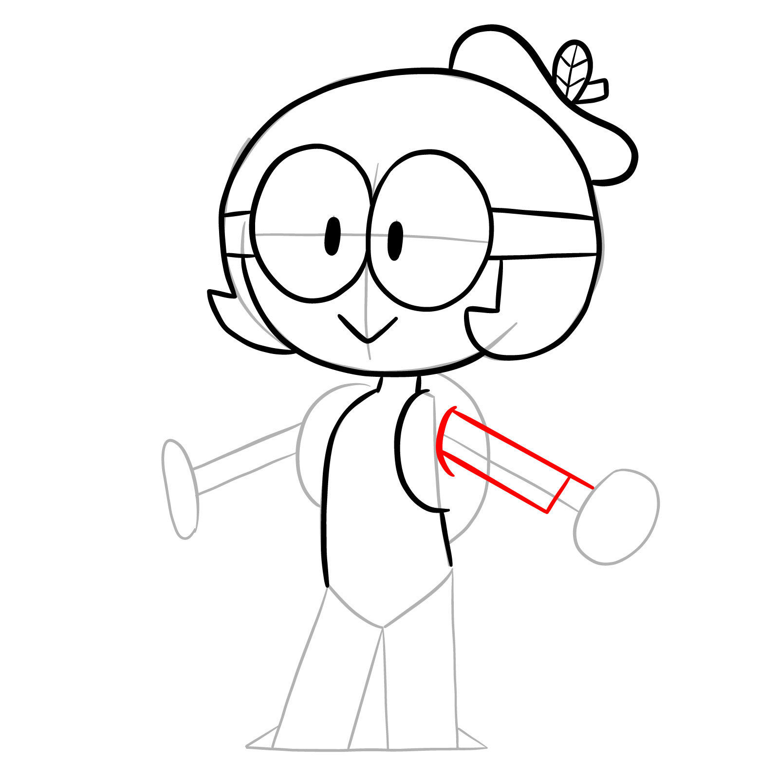 How to draw Dendy from OK K.O.! - step 13