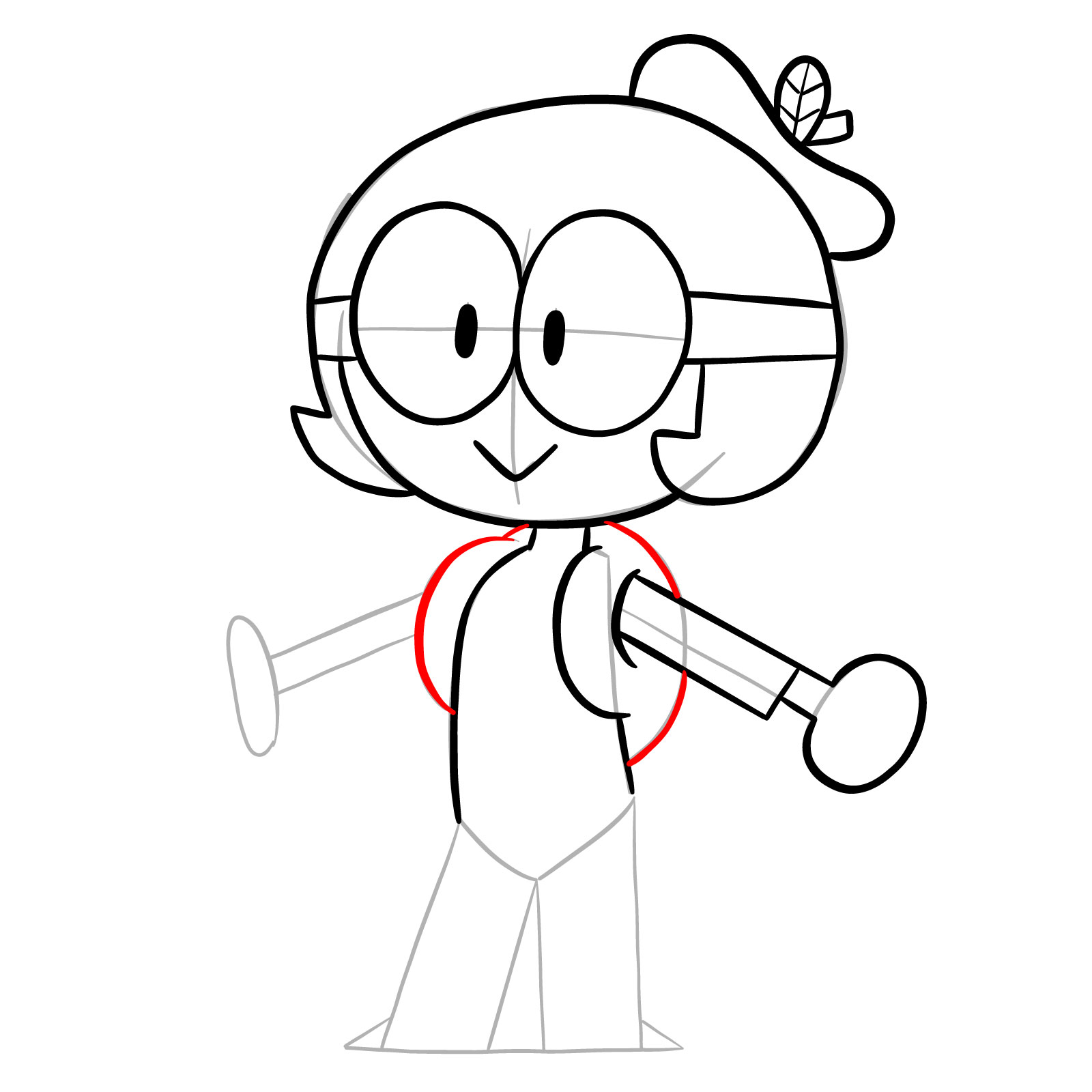 How to draw Dendy from OK K.O.! - step 15