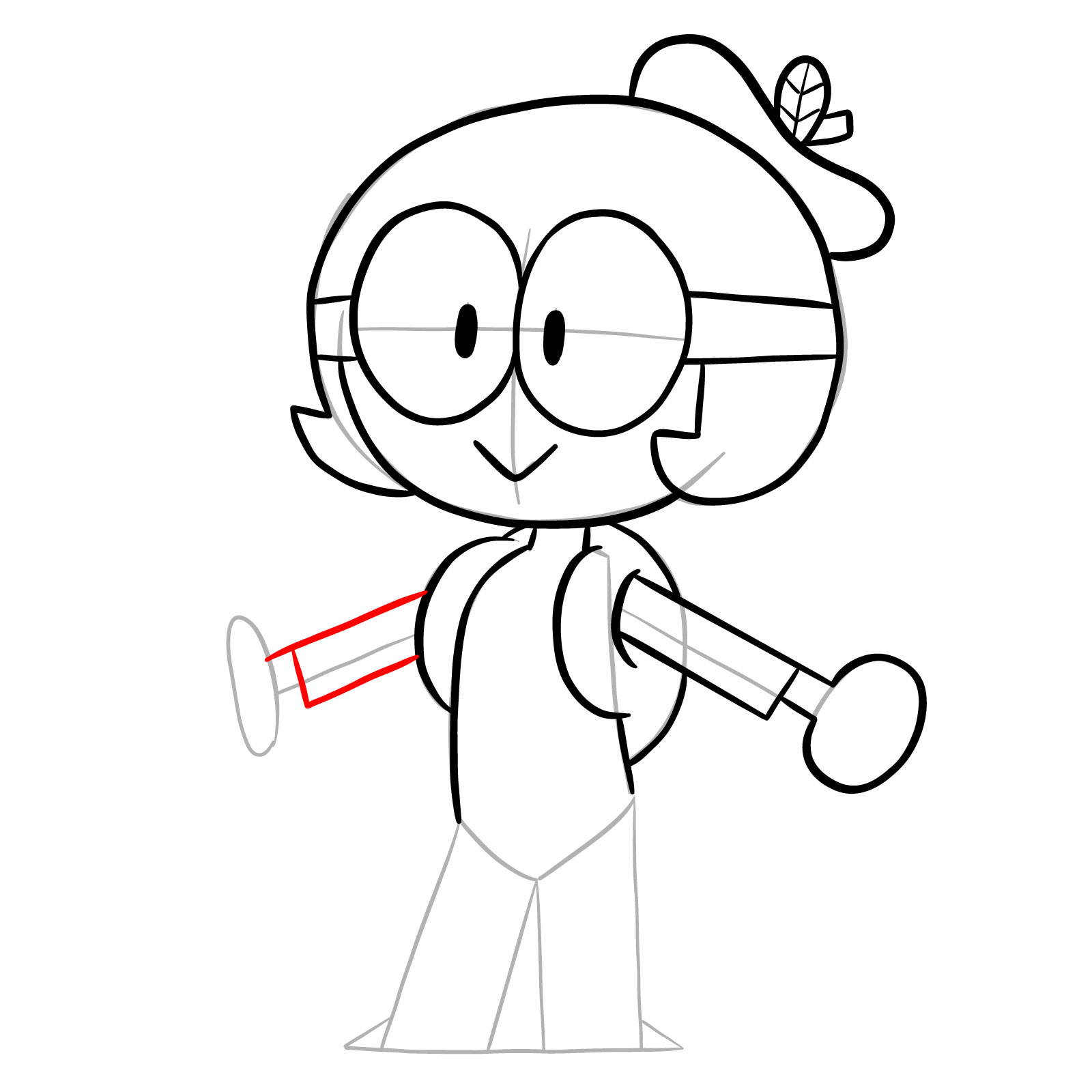 How to draw Dendy from OK K.O.! - step 16