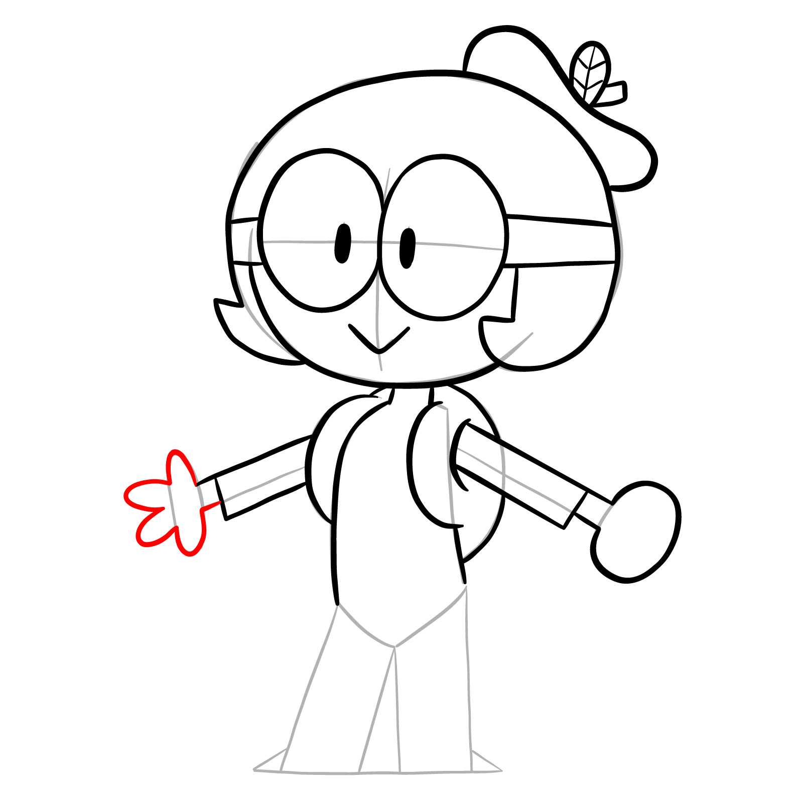 How to draw Dendy from OK K.O.! - step 17
