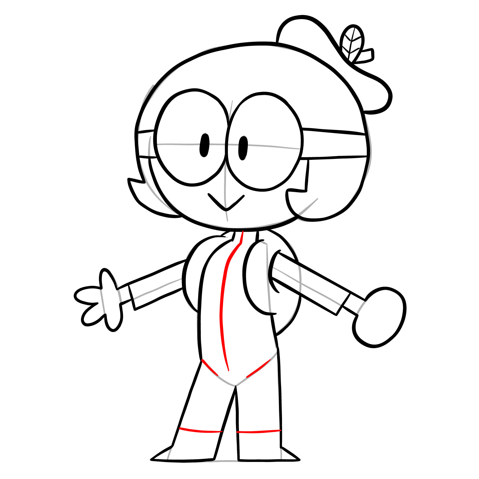 How to draw Dendy from OK K.O.! - step 20
