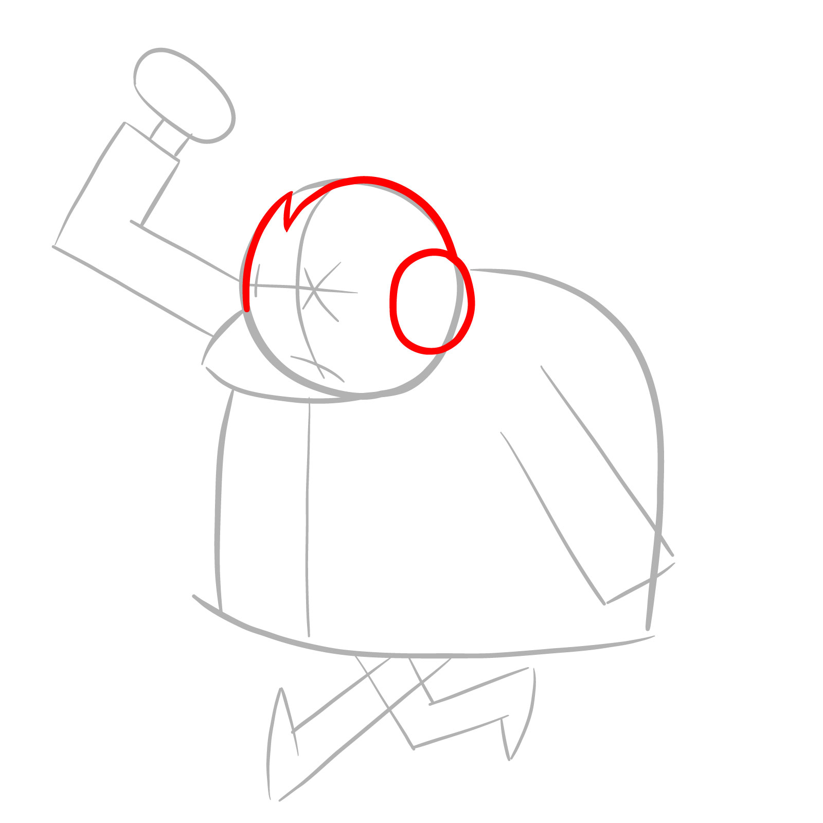 How to draw Lord Boxman from OK K.O.! - step 04