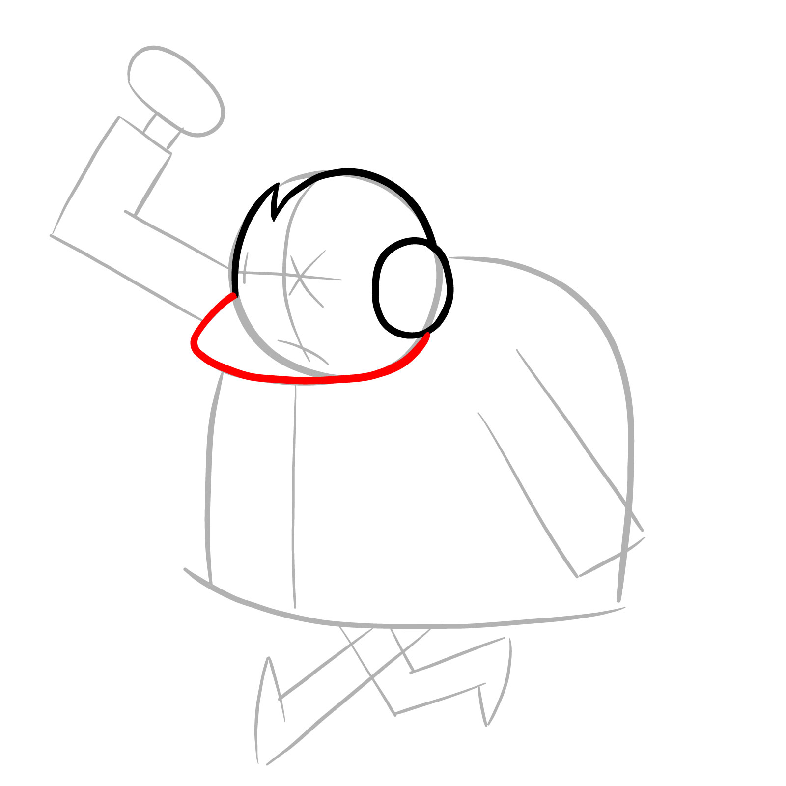How to draw Lord Boxman from OK K.O.! - step 05