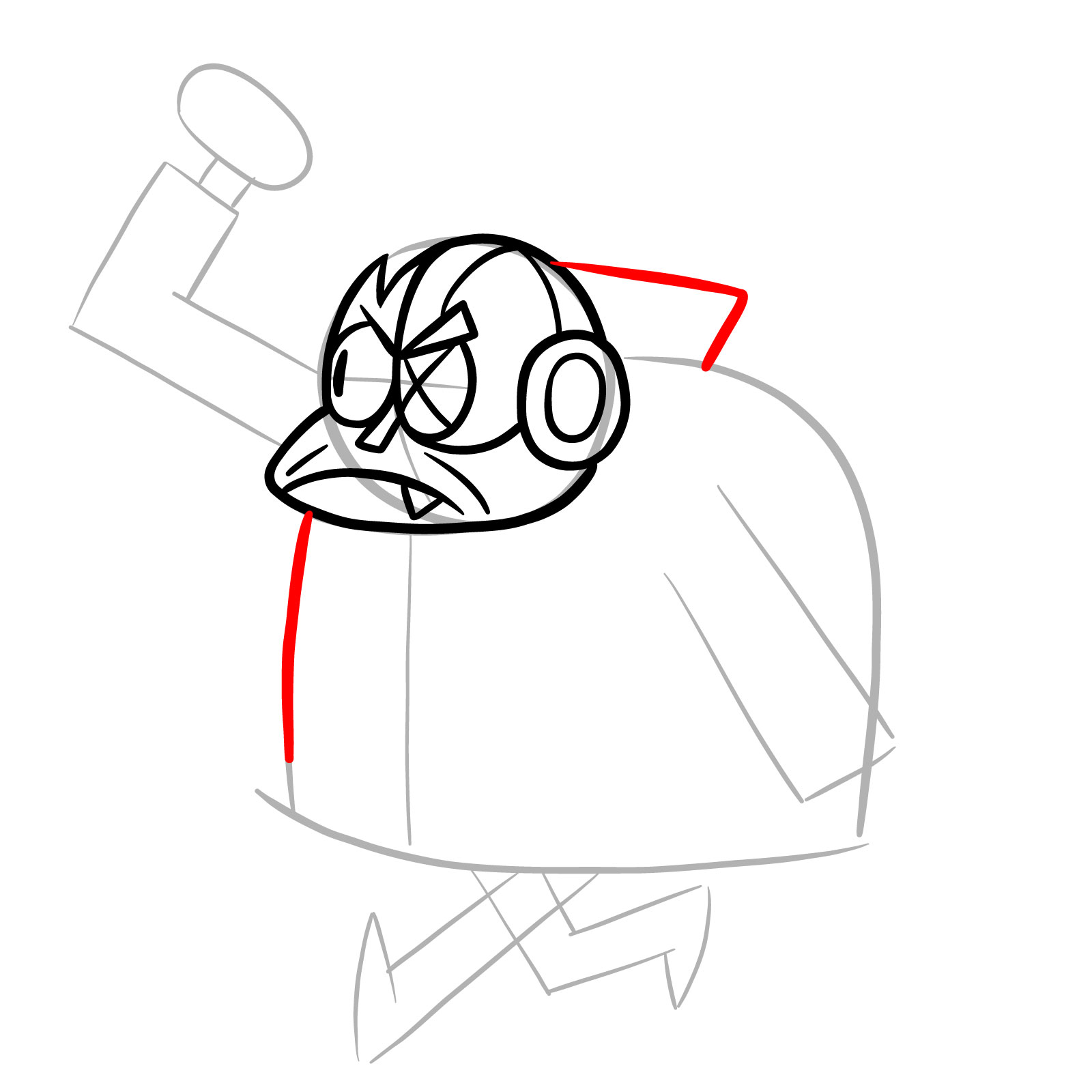 How to draw Lord Boxman from OK K.O.! - step 11