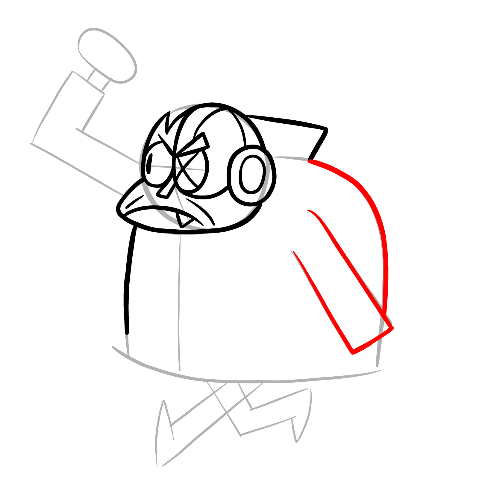 How to draw Lord Boxman from OK K.O.! - step 12