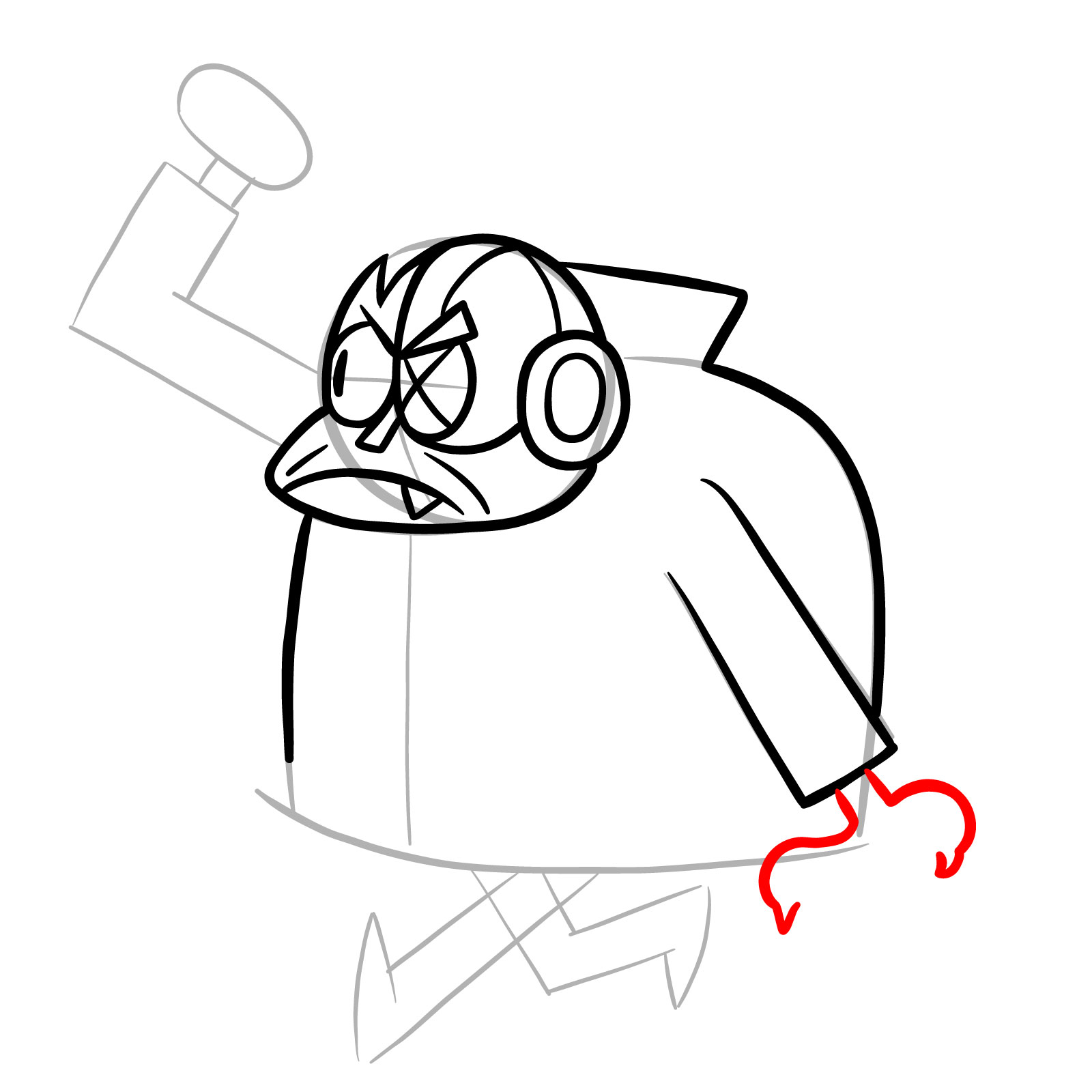 How to draw Lord Boxman from OK K.O.! - step 13