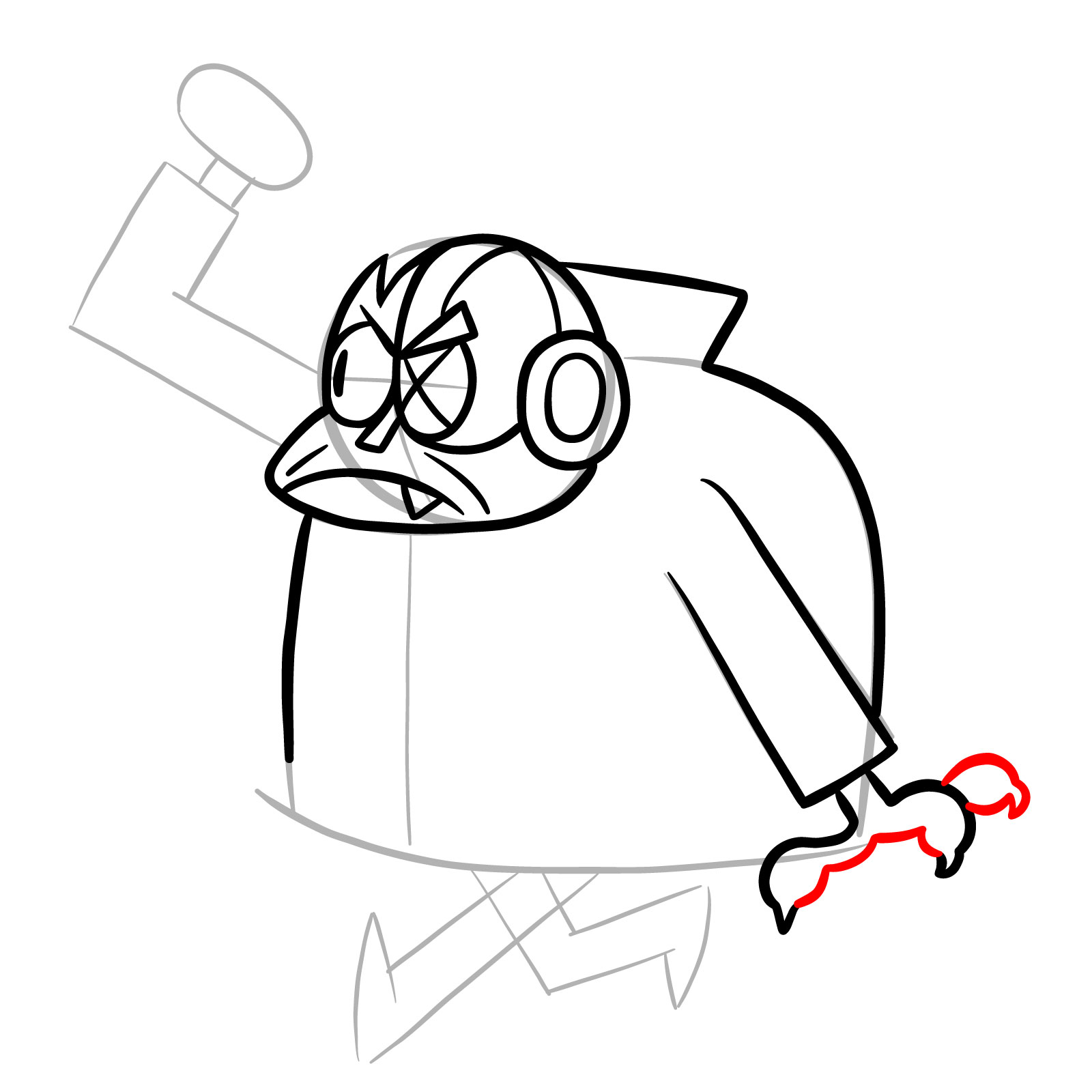 How to draw Lord Boxman from OK K.O.! - step 14