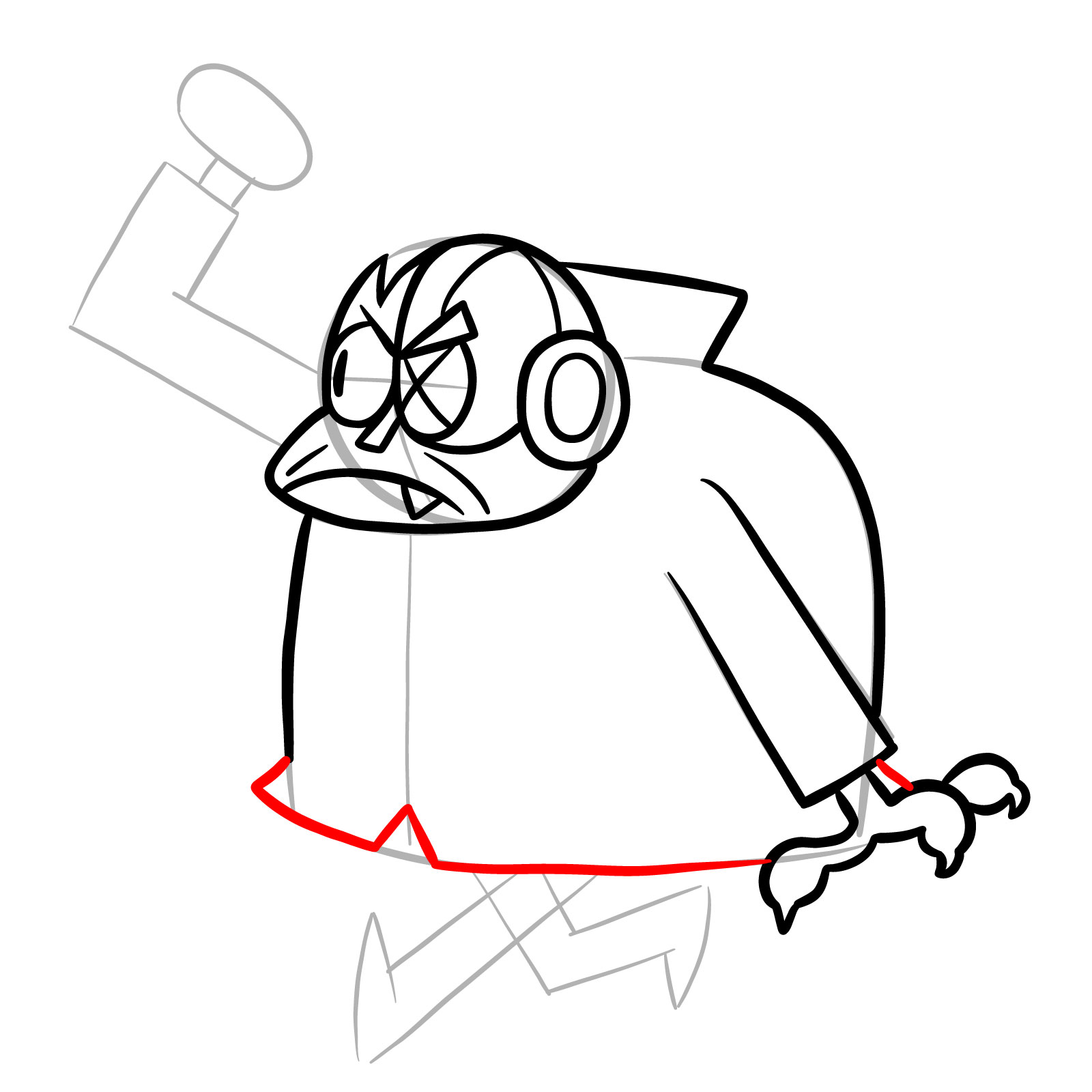 How to draw Lord Boxman from OK K.O.! - step 15
