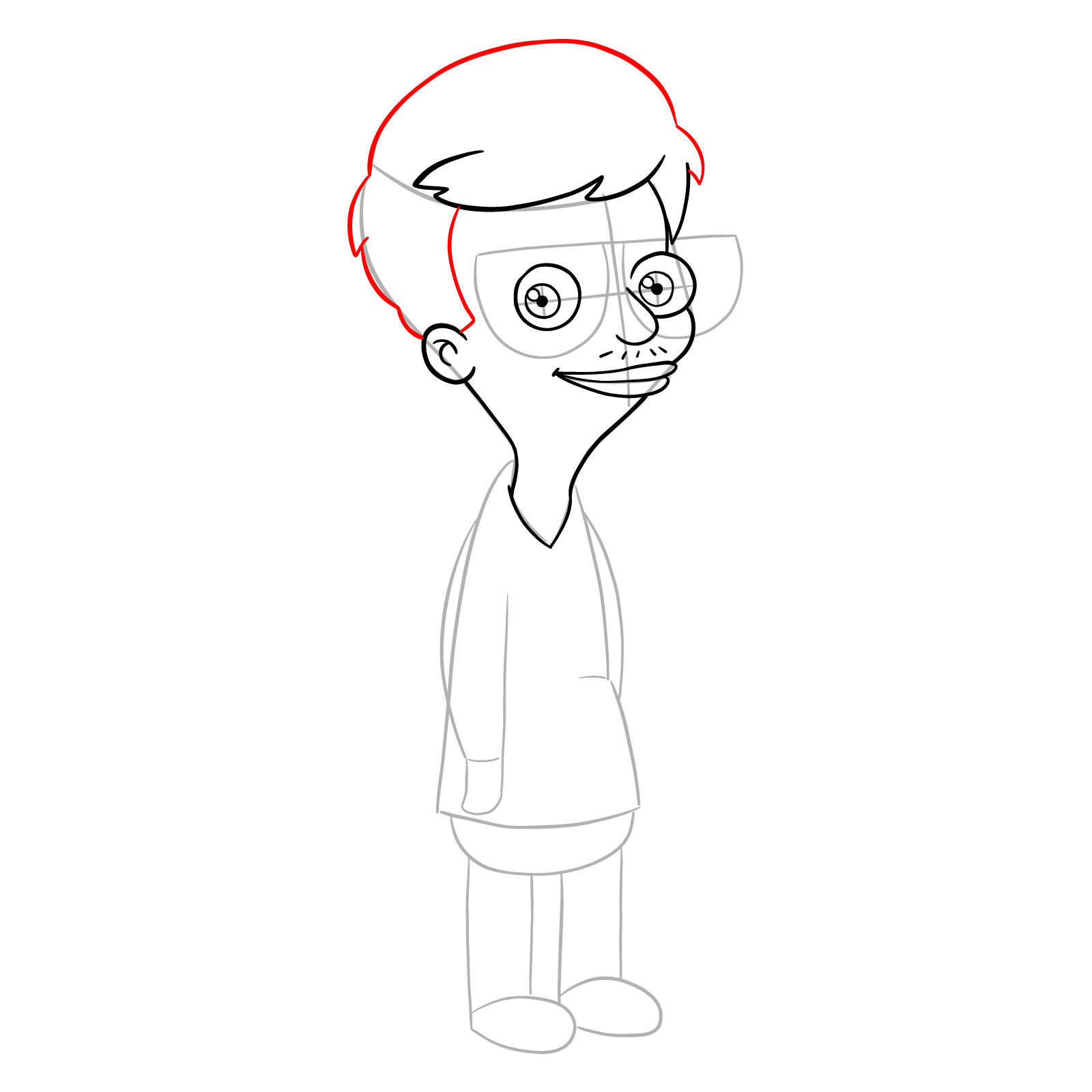 How to draw Andrew from Big Mouth - step 11