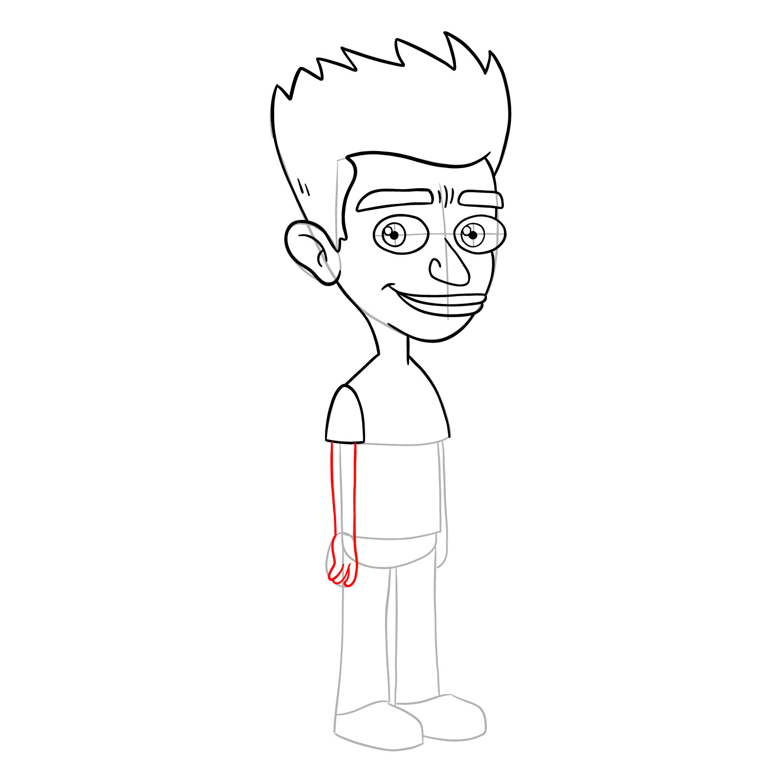 How to draw Jay from Big Mouth - step 13