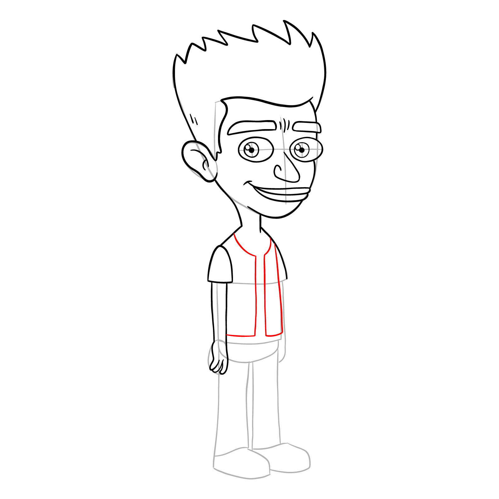 How to draw Jay from Big Mouth - step 14