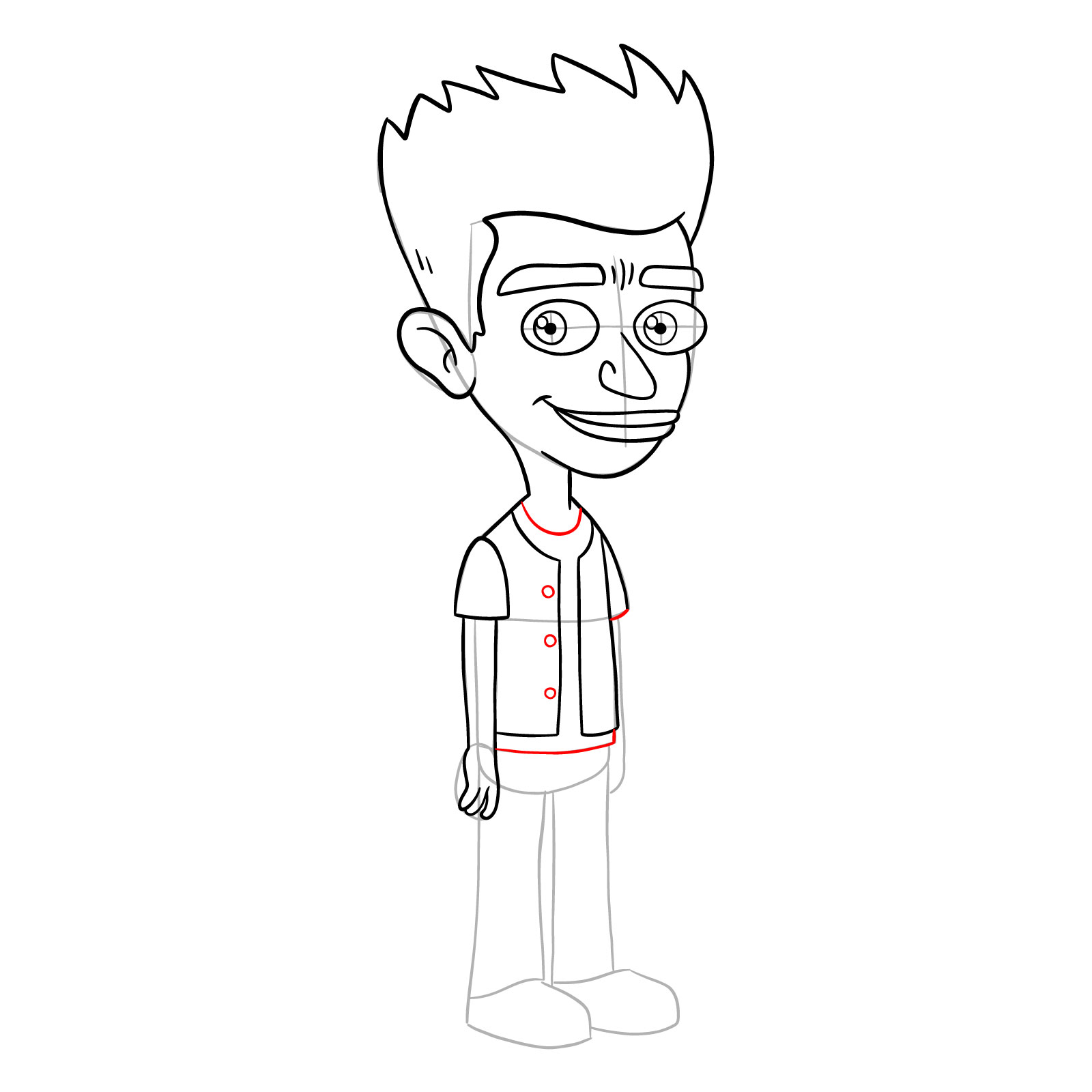 How to draw Jay from Big Mouth - step 15