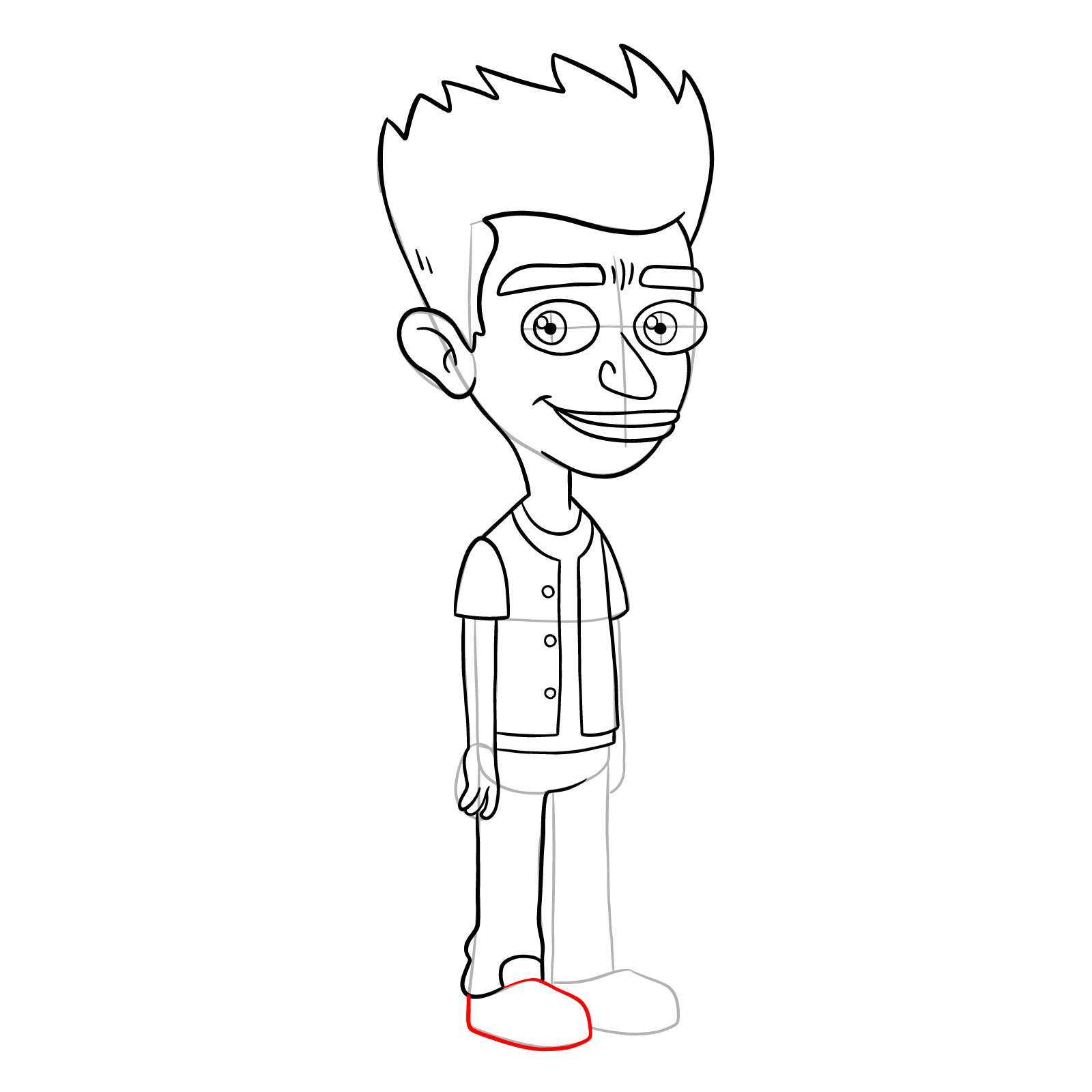 How to draw Jay from Big Mouth - step 17