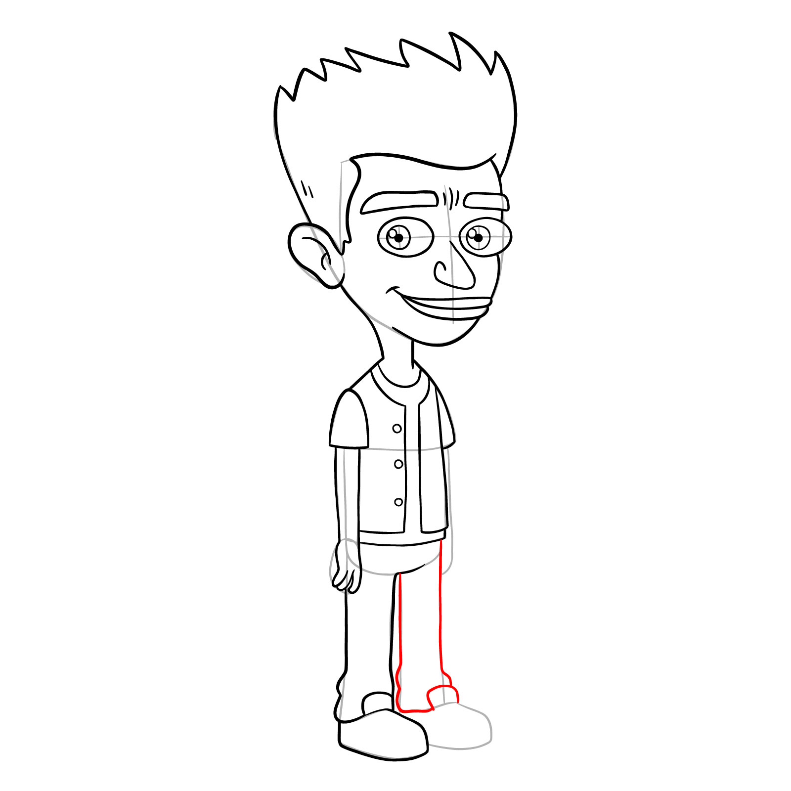 How to draw Jay from Big Mouth - step 18