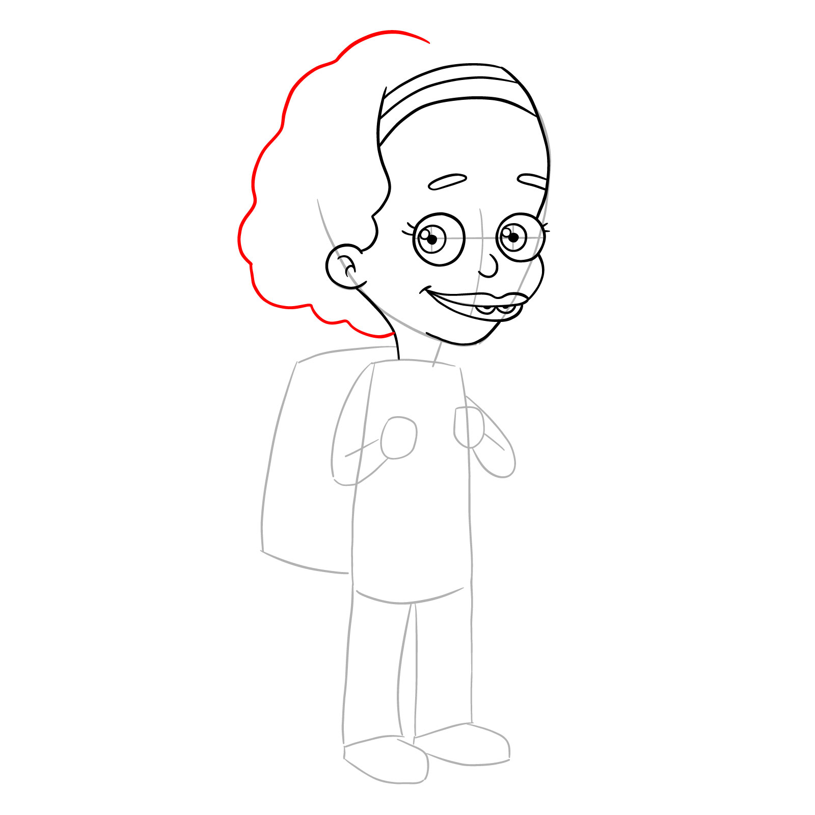 How to draw Missy from Big Mouth - step 11