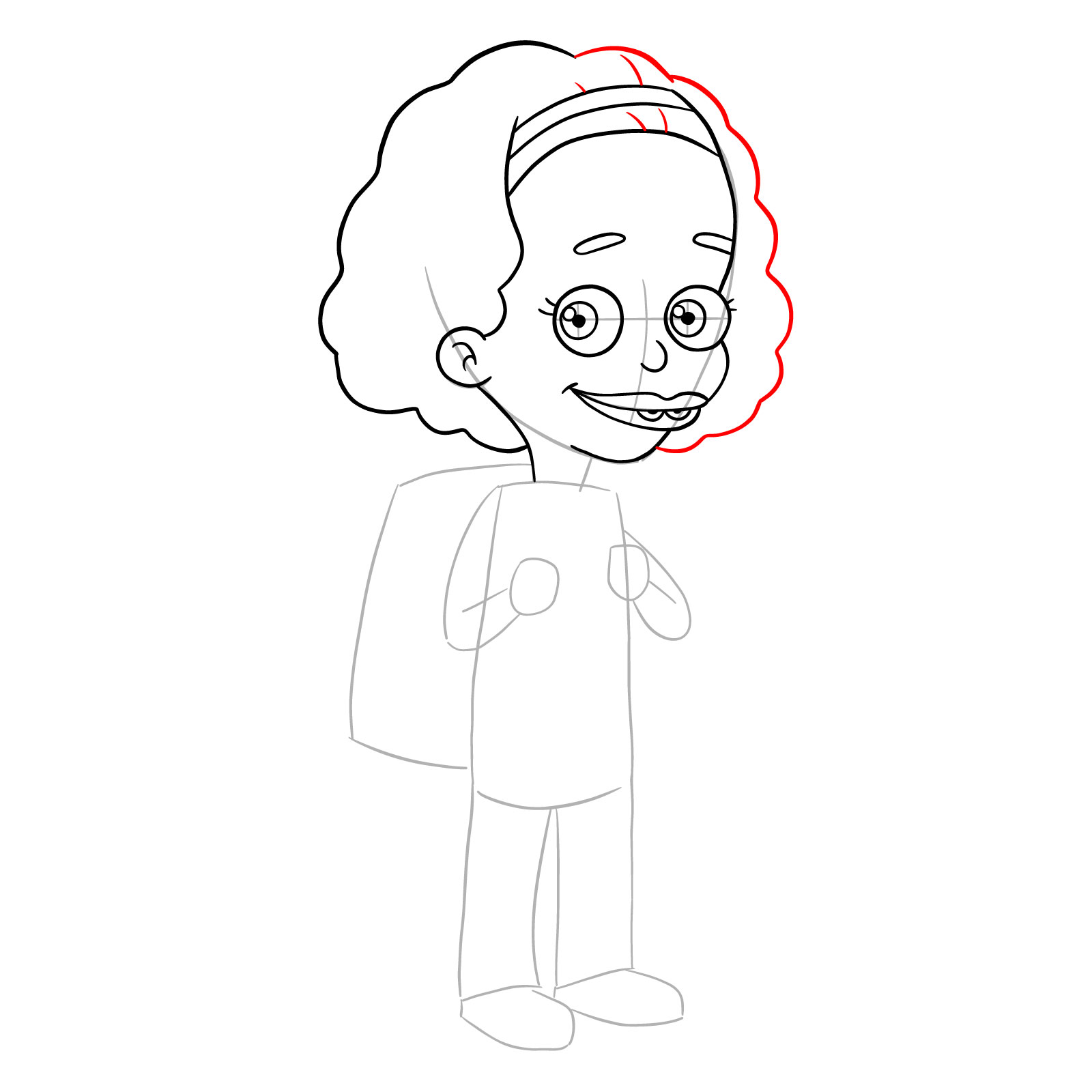 How to draw Missy from Big Mouth - step 12