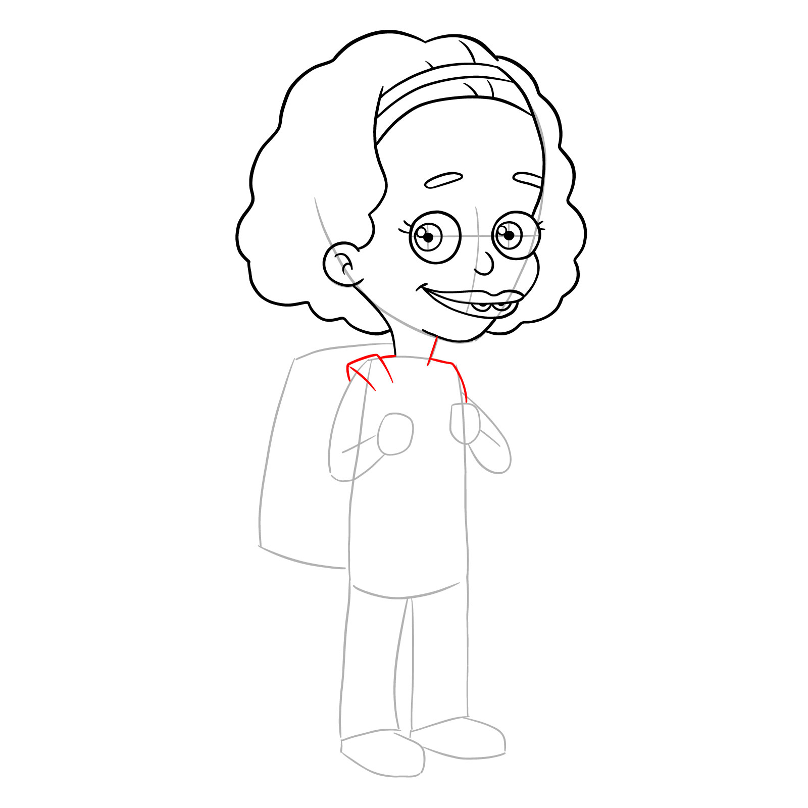 How to draw Missy from Big Mouth - step 13